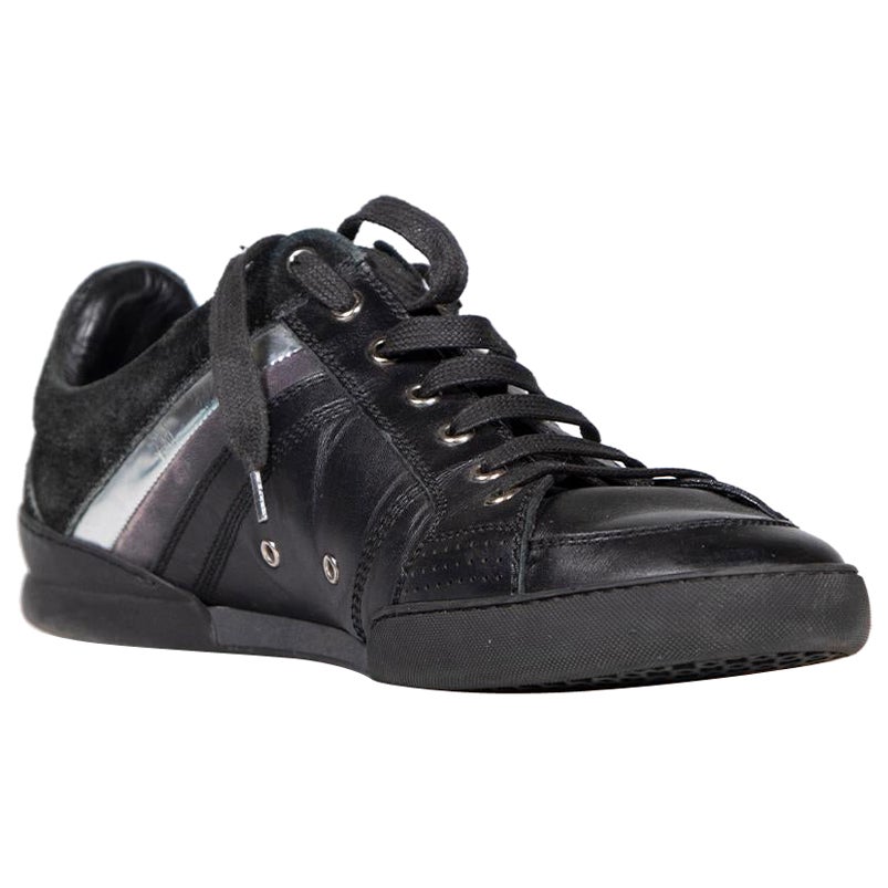 Dior Black Leather B18 Low Top Trainers Size IT 42