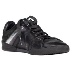 Dior Black Leather B18 Low Top Trainers Size IT 42