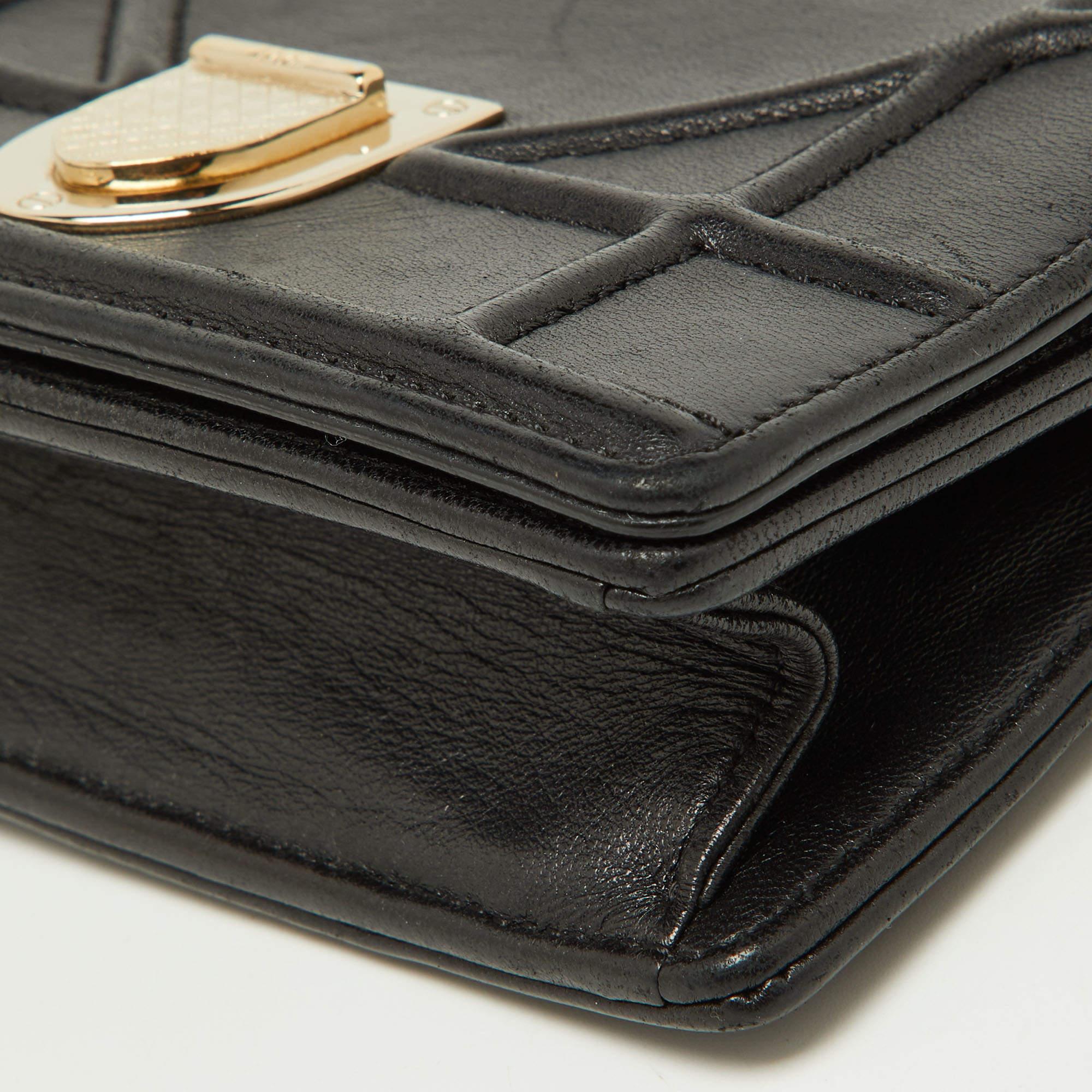 Dior Black Leather Baby Diorama Crossbody Bag For Sale 6