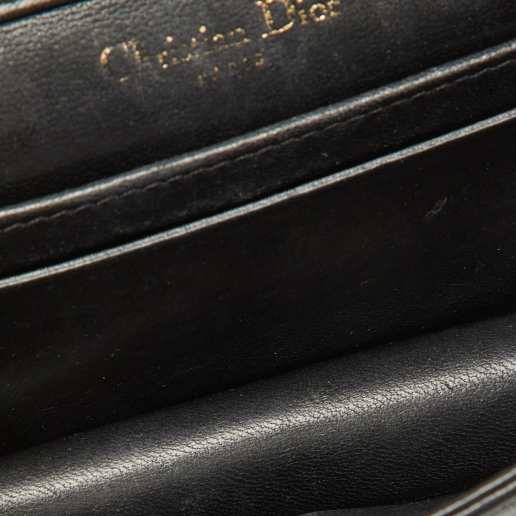 Dior Baby Diorama Umhängetasche aus schwarzem Leder im Angebot 9