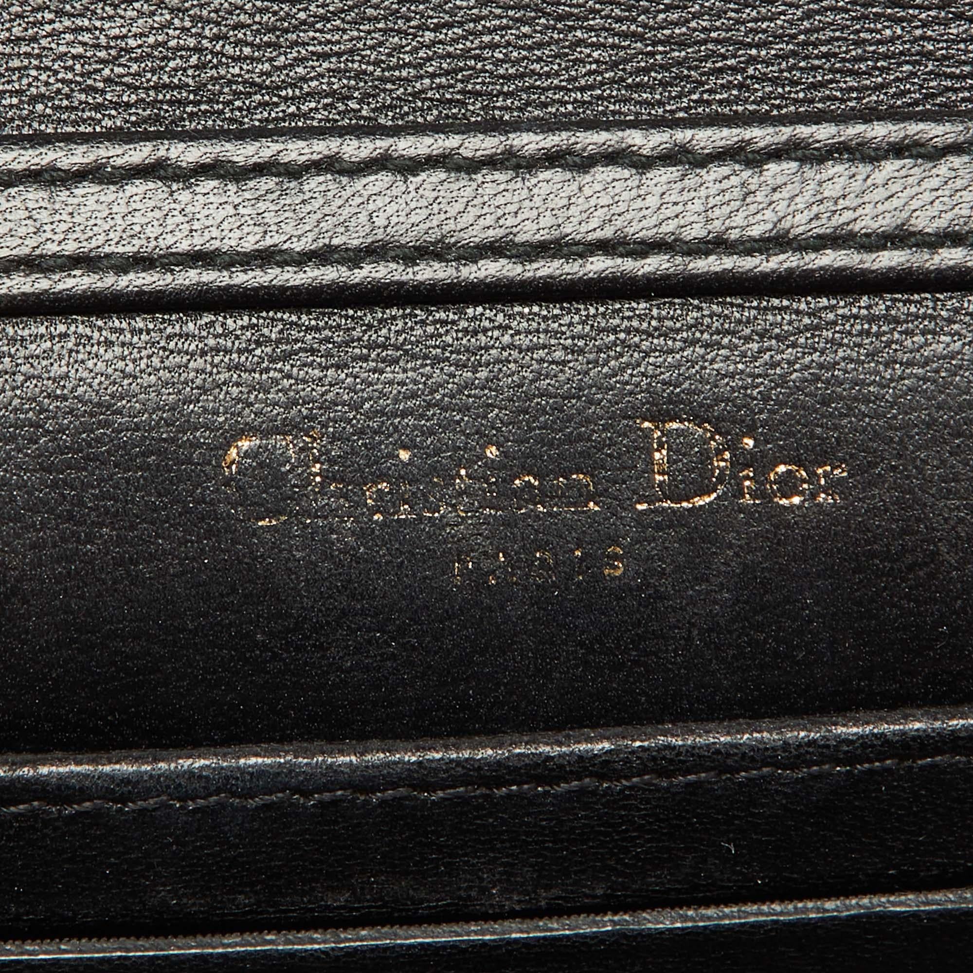 Dior Baby Diorama Umhängetasche aus schwarzem Leder im Angebot 10