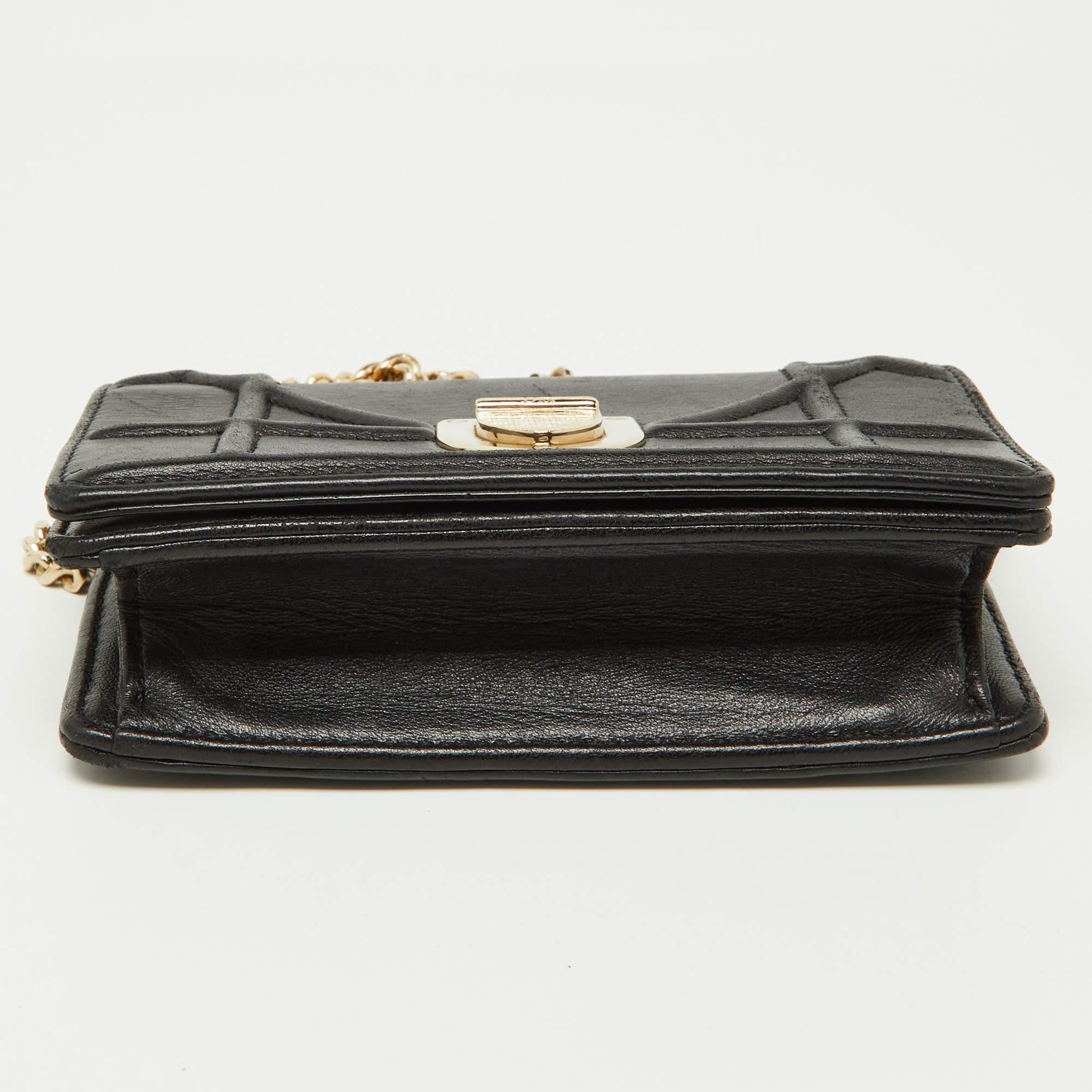 Dior Black Leather Baby Diorama Crossbody Bag For Sale 1