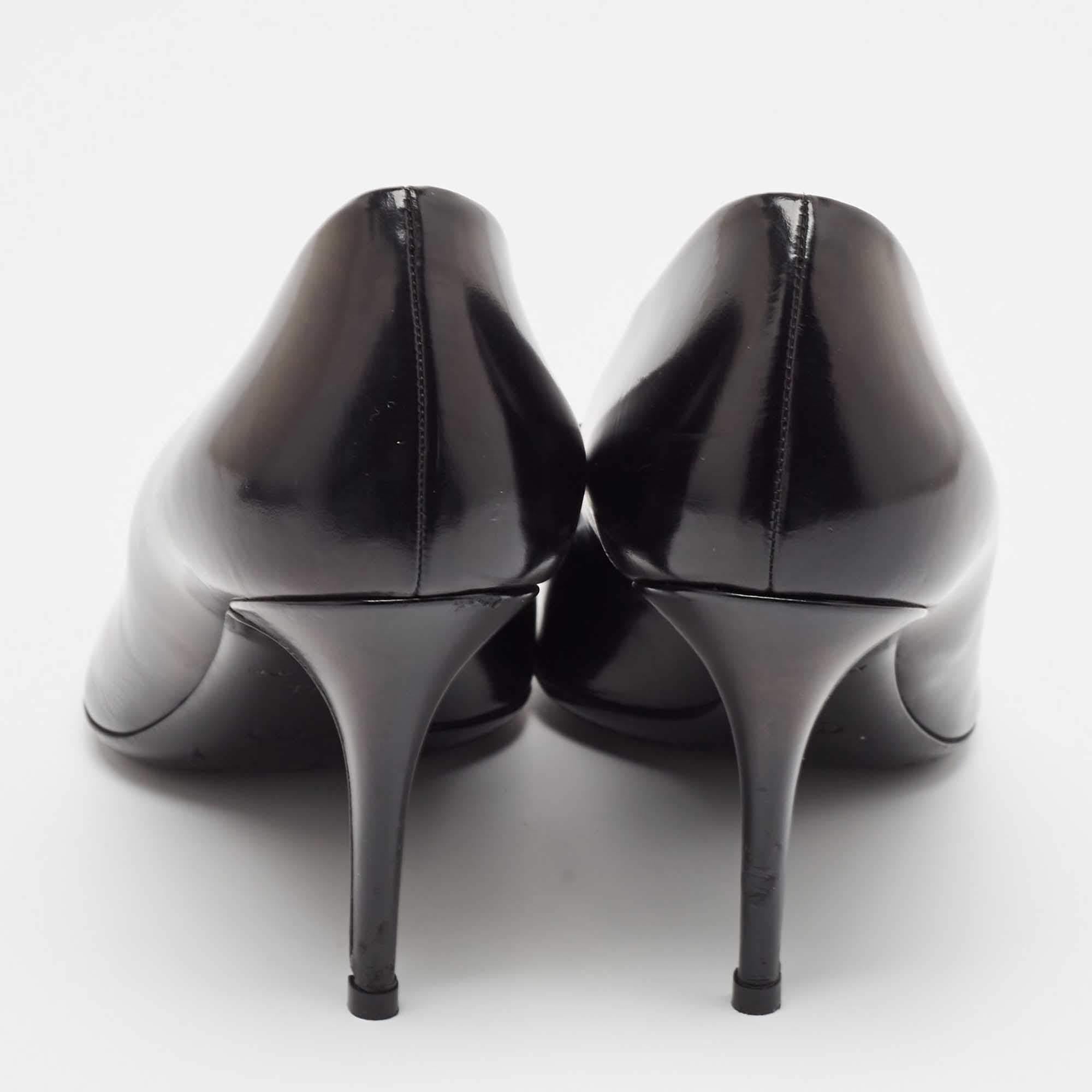 Dior Black Leather Bow Peep Toe Pumps Size 39 1