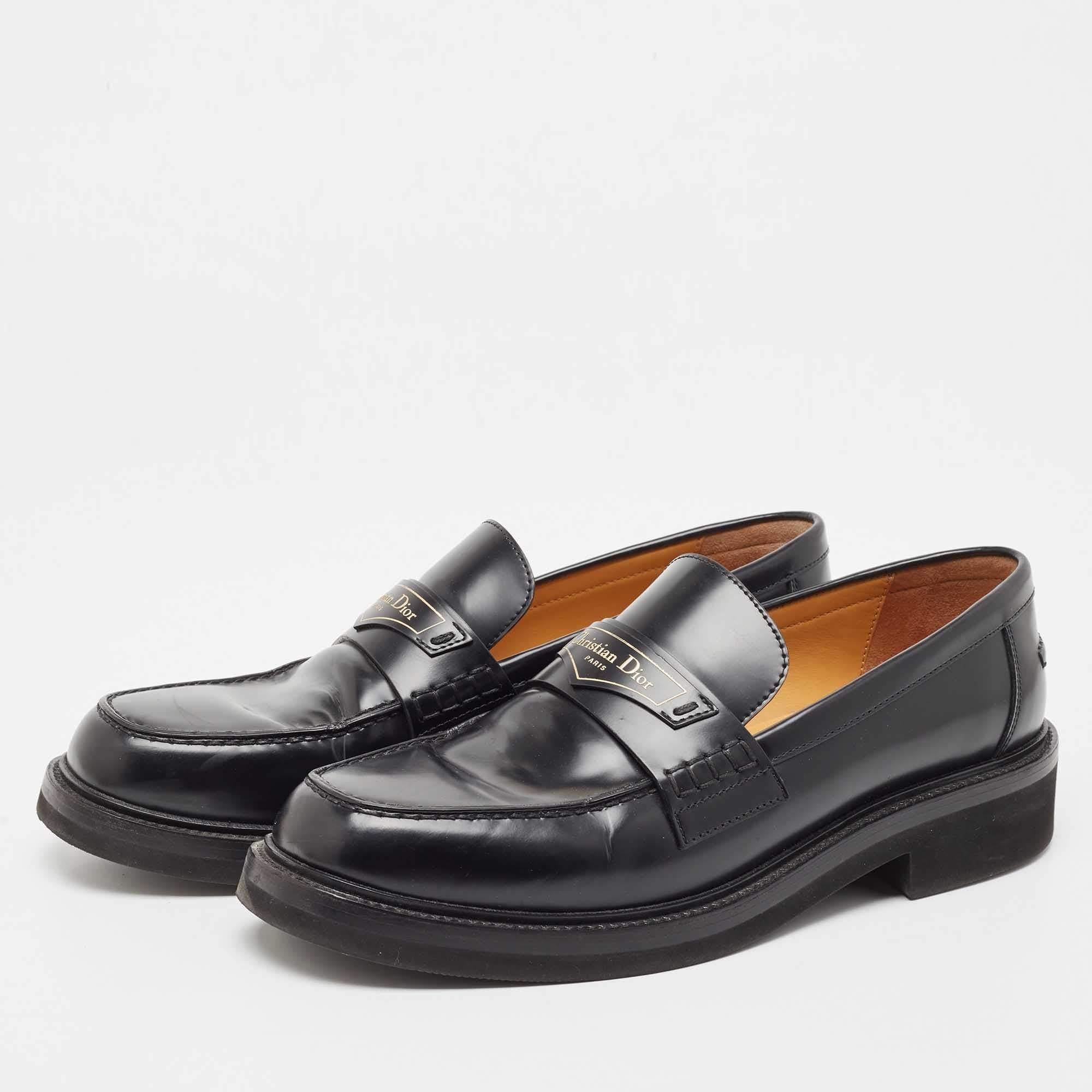Dior Black Leather Boy Loafers Size 41 1