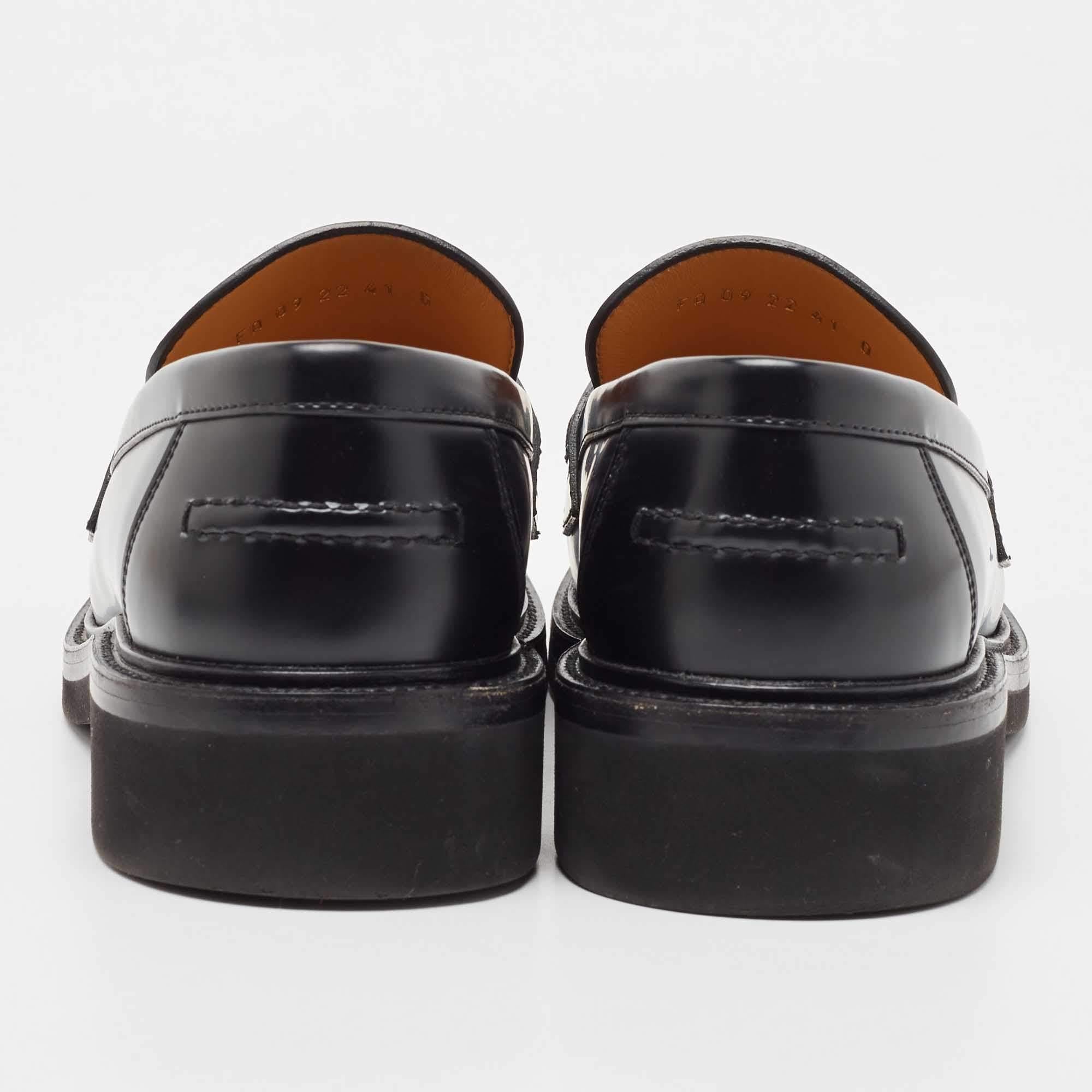 Dior Black Leather Boy Loafers Size 41 4
