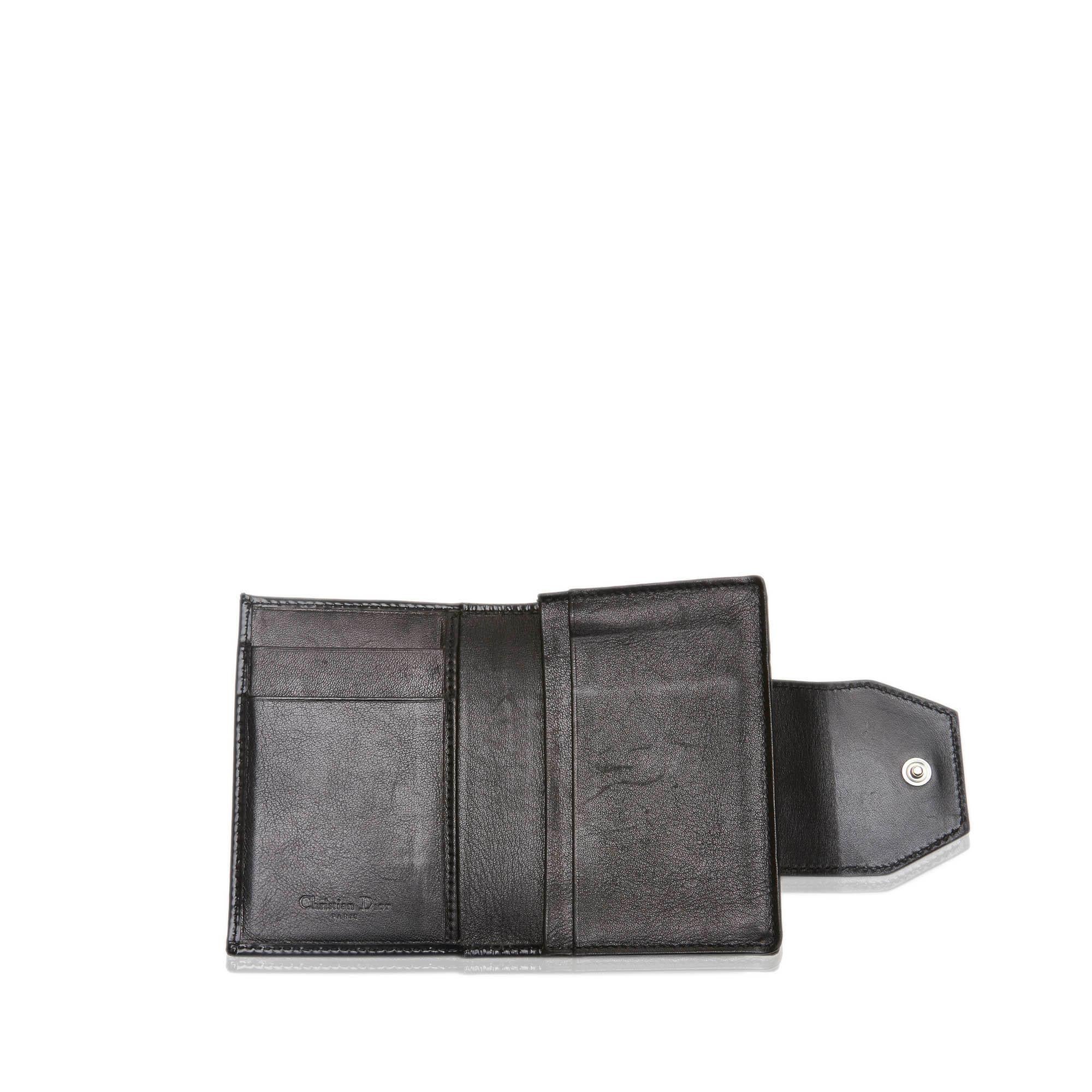 Dior Black  Leather Business Card Holder France 3