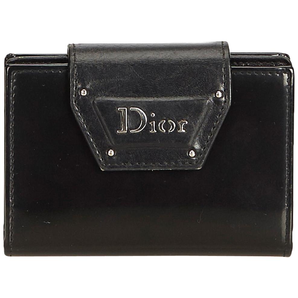 Dior Black  Leather Business Card Holder France