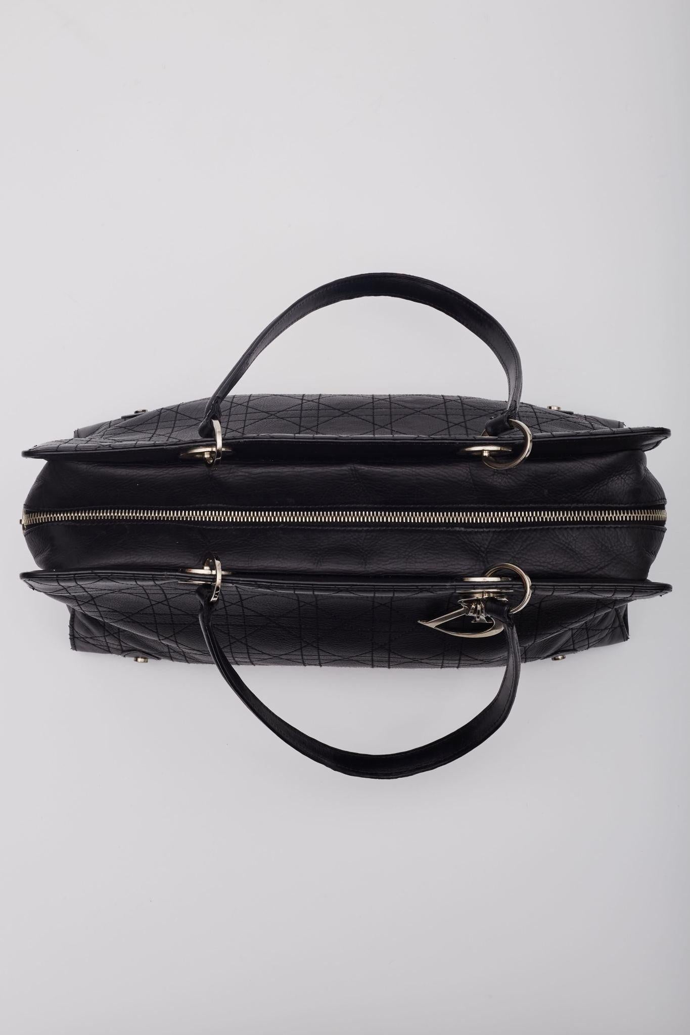 Dior Black Leather Cannage East West Lady Dior Bag 6