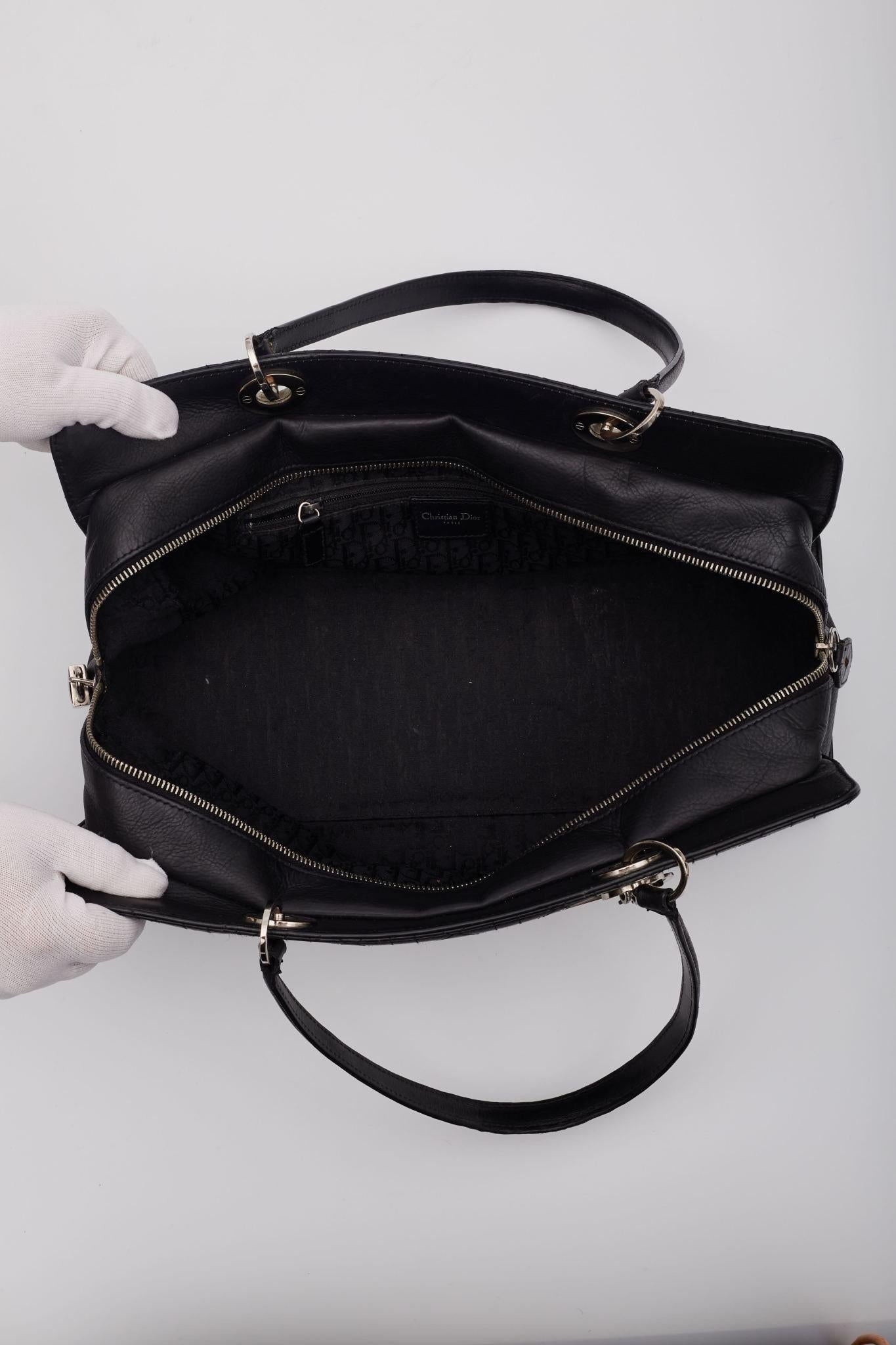 Dior Black Leather Cannage East West Lady Dior Bag 7