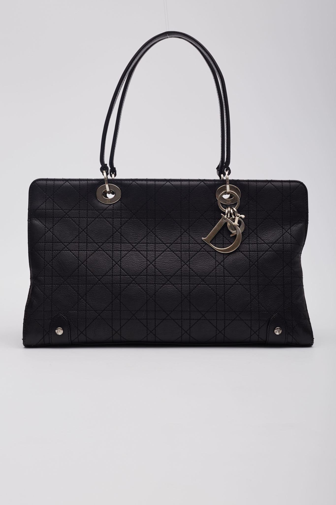 Women's Dior Black Leather Cannage East West Lady Dior Bag