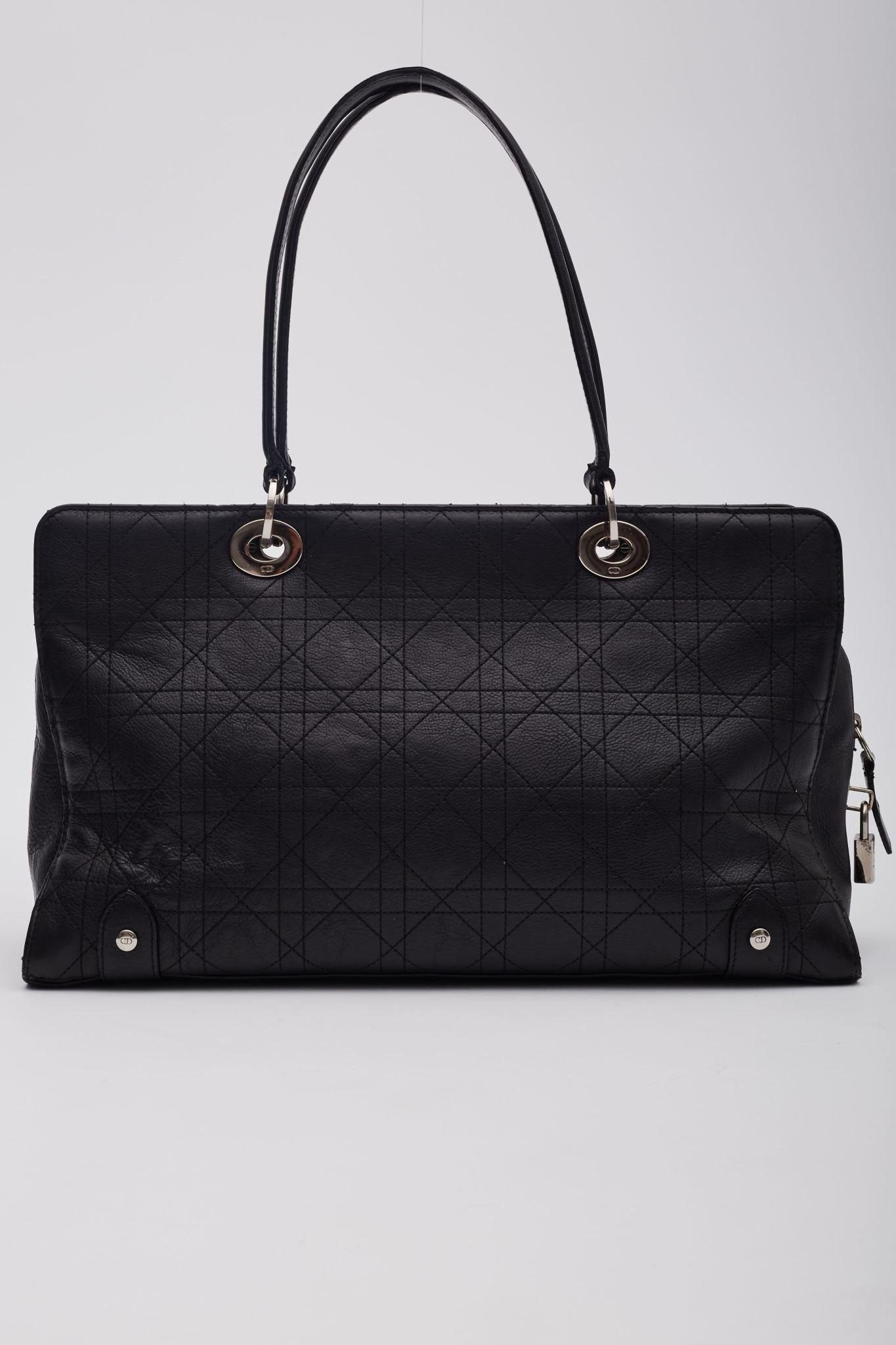 Dior Black Leather Cannage East West Lady Dior Bag 1