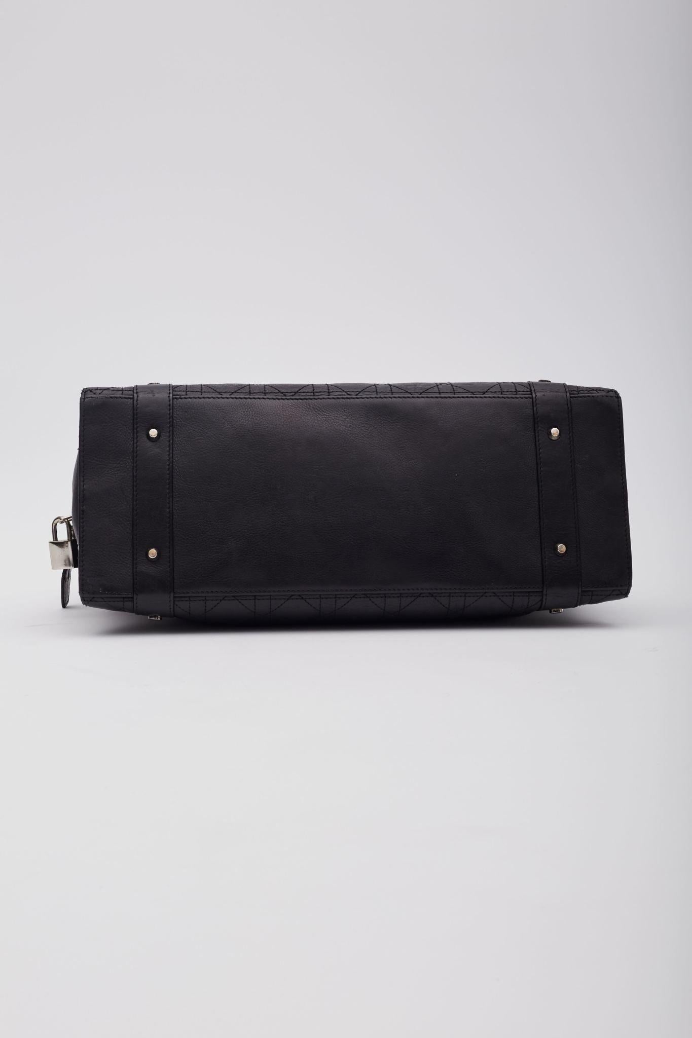 Dior Black Leather Cannage East West Lady Dior Bag 2