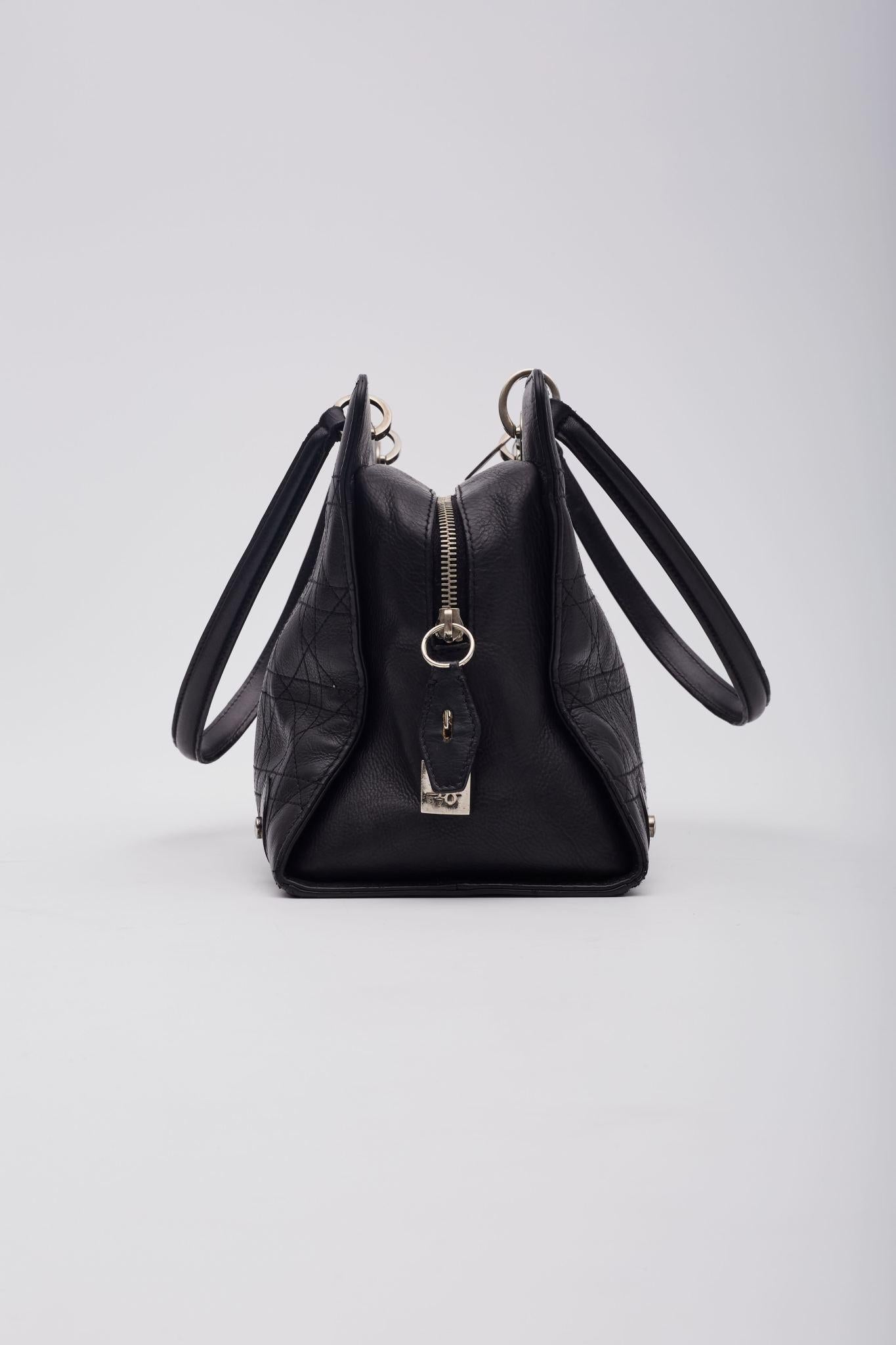 Dior Black Leather Cannage East West Lady Dior Bag 4
