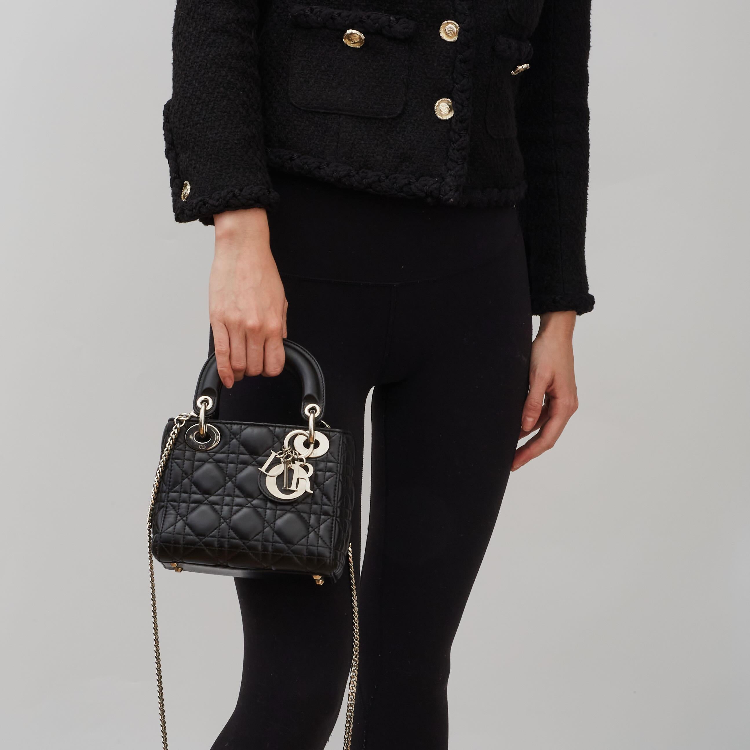 Dior Black Leather Cannage Lady Bag (2019) 8