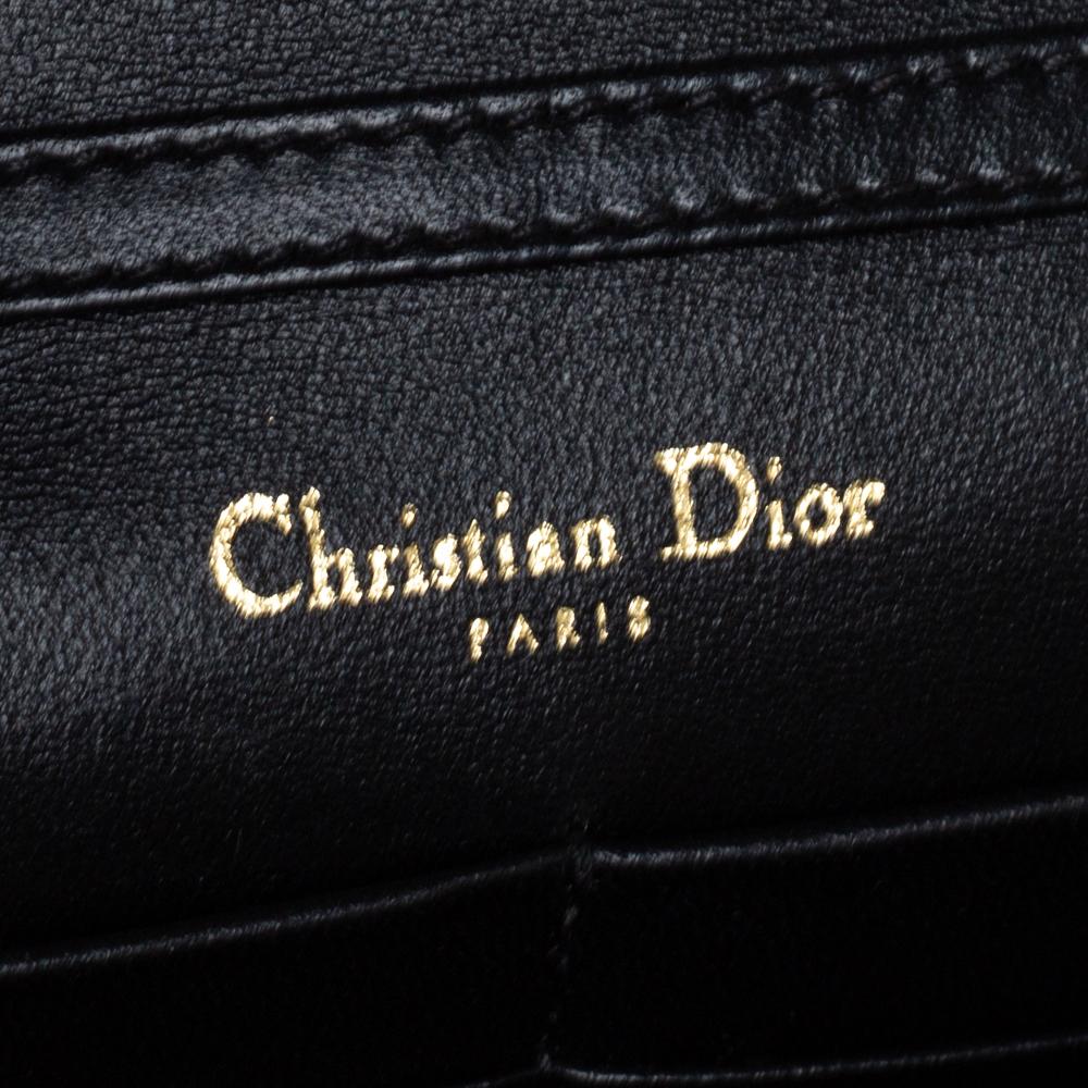 Dior Black Leather Cannage Leather Wallet on Chain 3