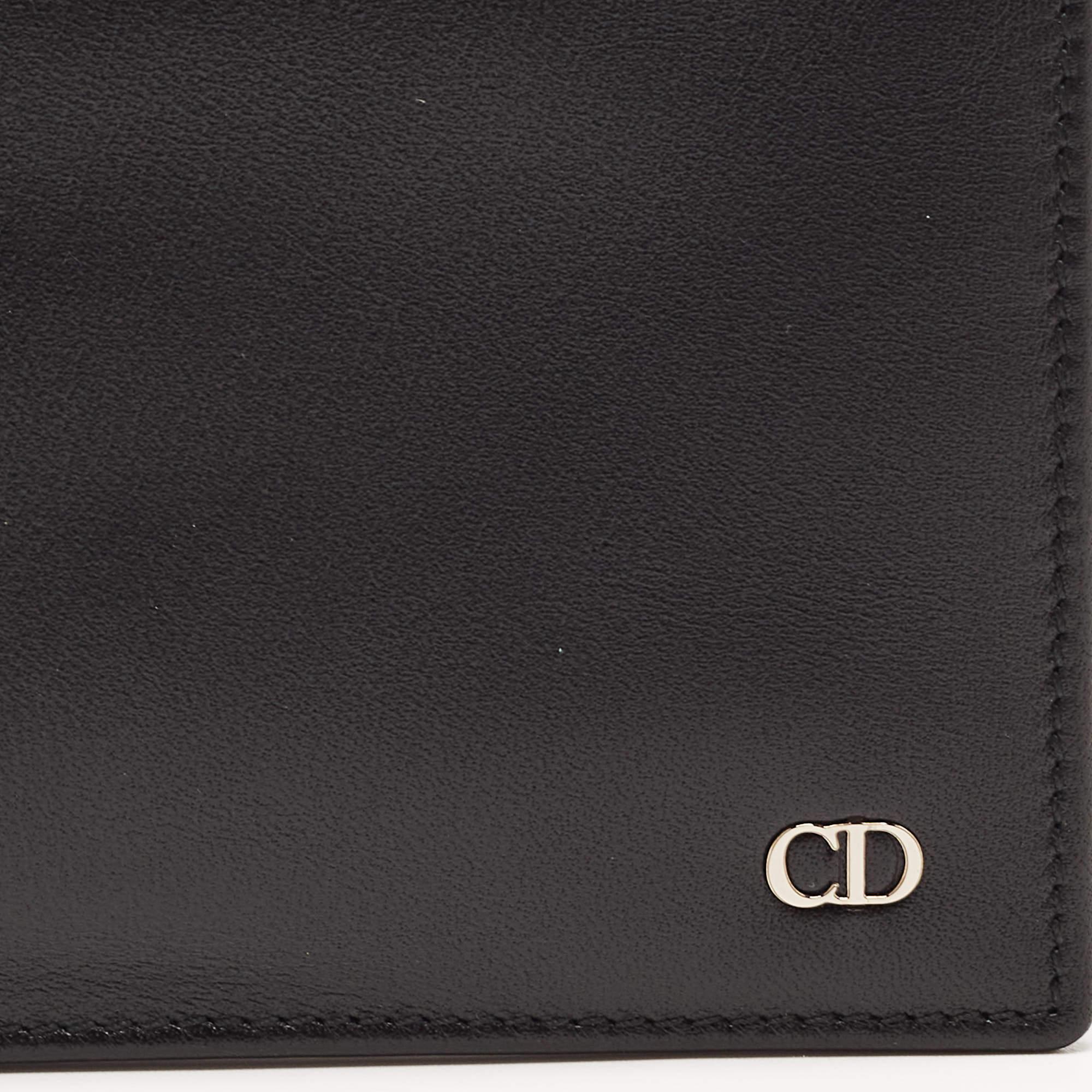 Dior Black Leather CD Icon Bifold Wallet 4