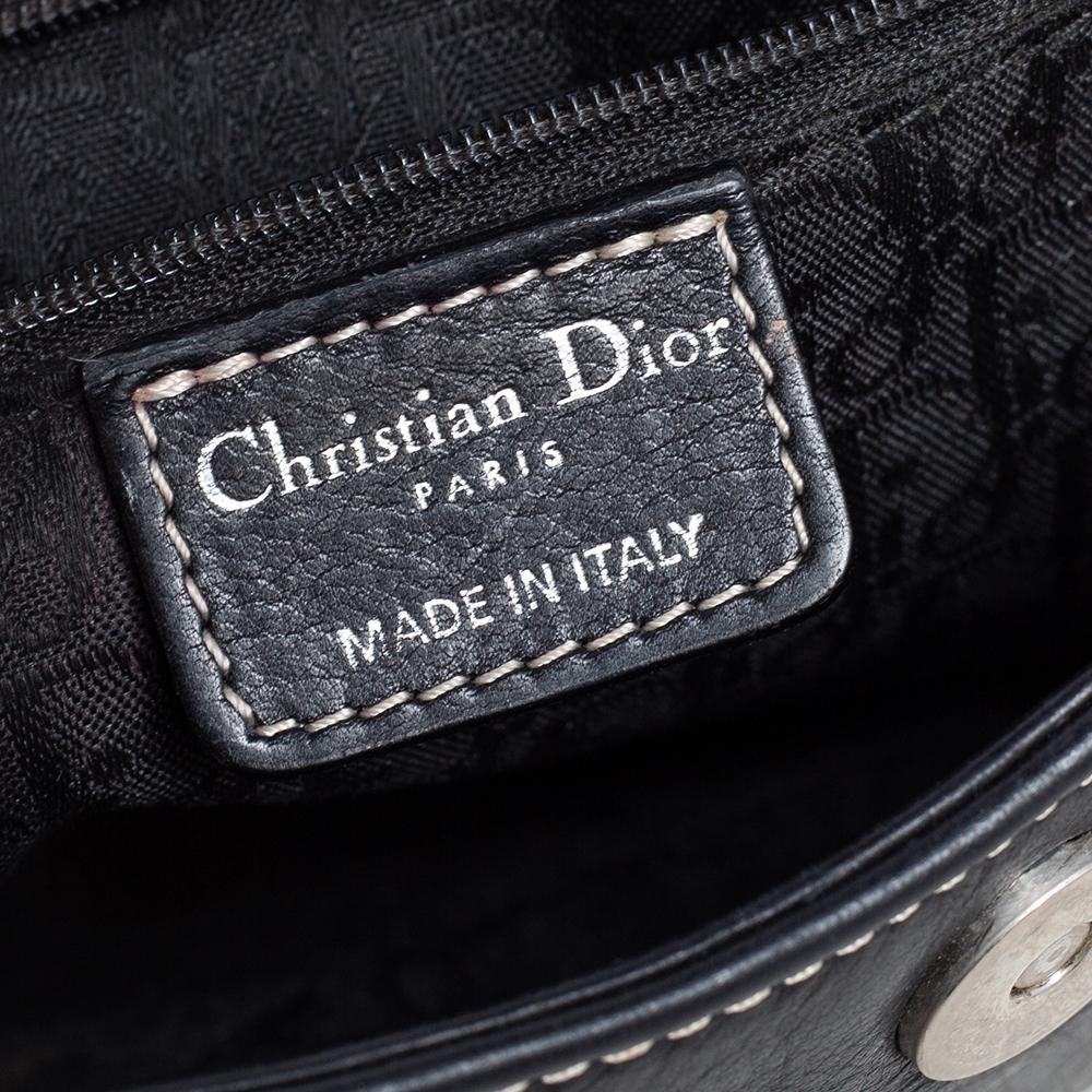 Dior Black Leather CD Logo Shoulder Bag 3