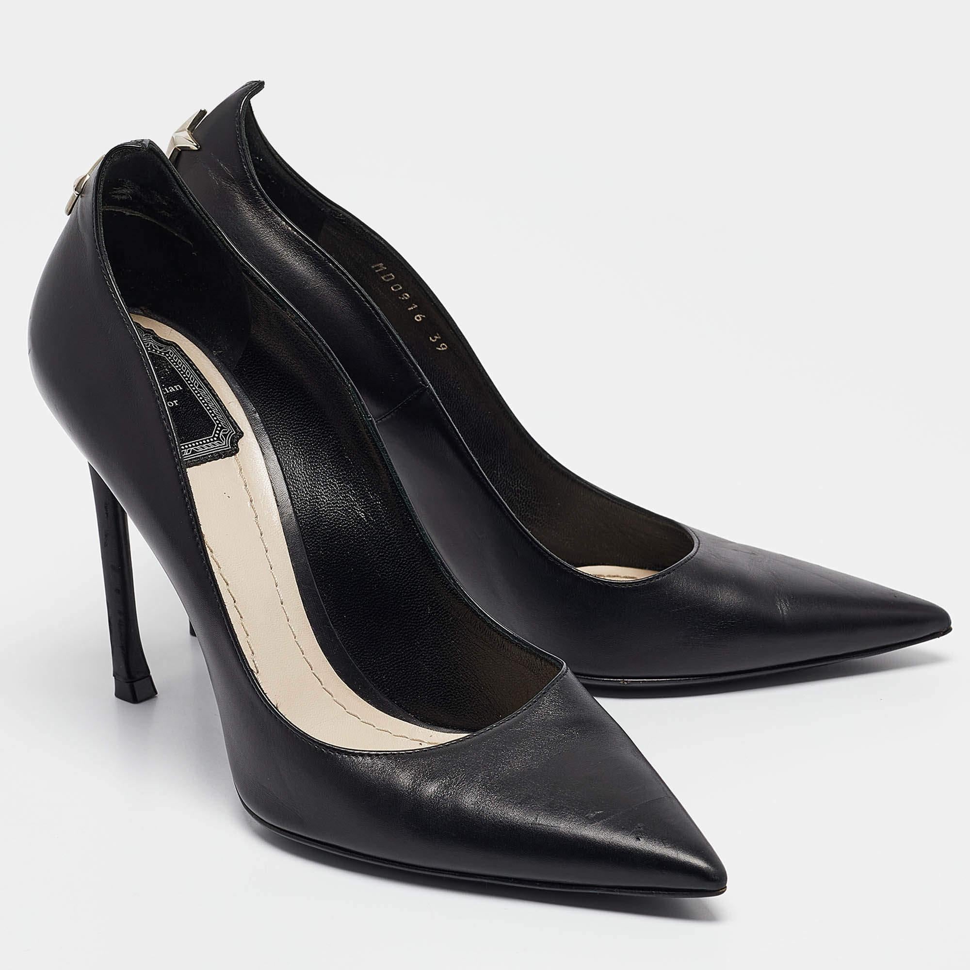 Dior, pelle nera, Pumps a punta Cherie, taglia 39 In condizioni buone a Dubai, Al Qouz 2