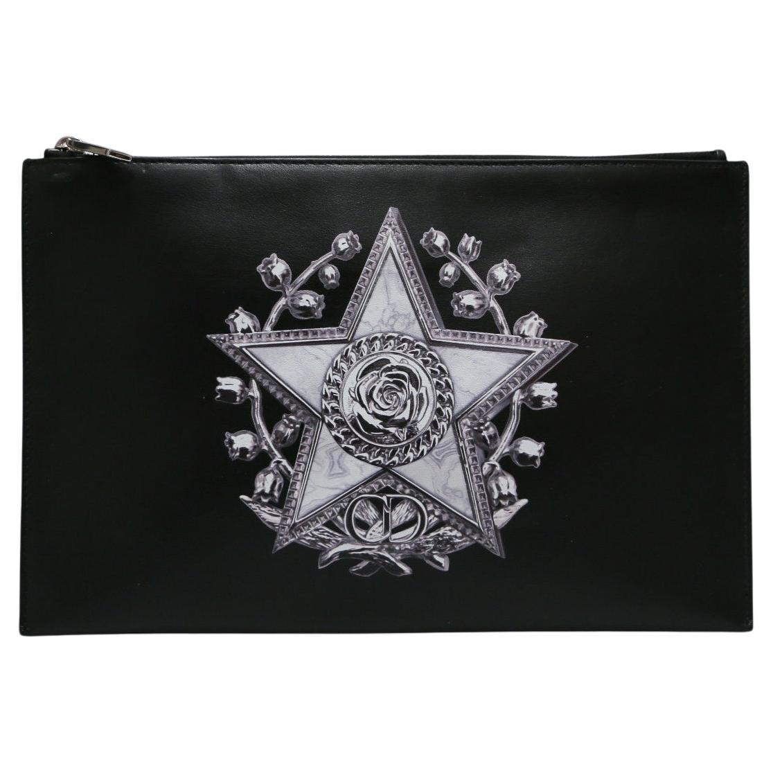 Dior black leather clutch For Sale