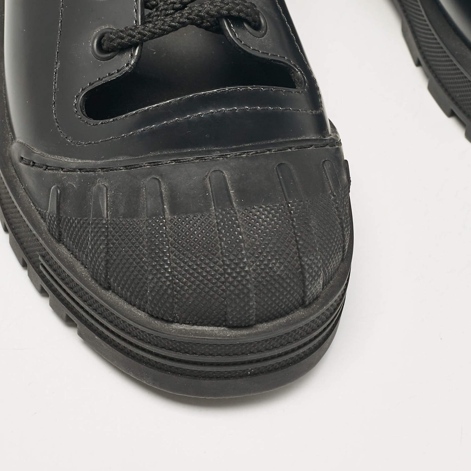 Dior - Bottes de combat en cuir noir - Taille 37 en vente 2