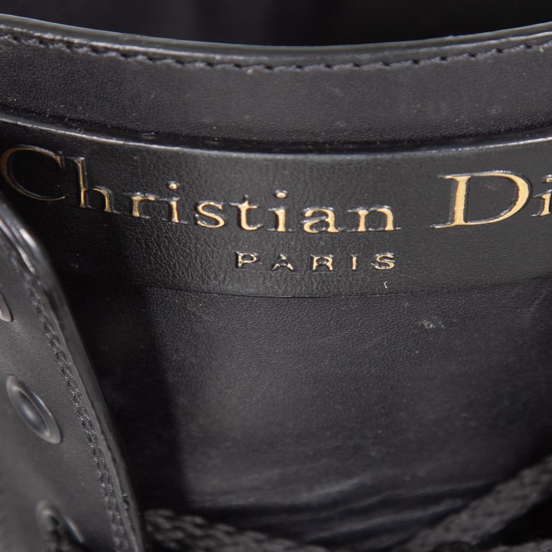 Dior Bottes de combat en cuir noir Taille IT 37.5 Pour femmes en vente