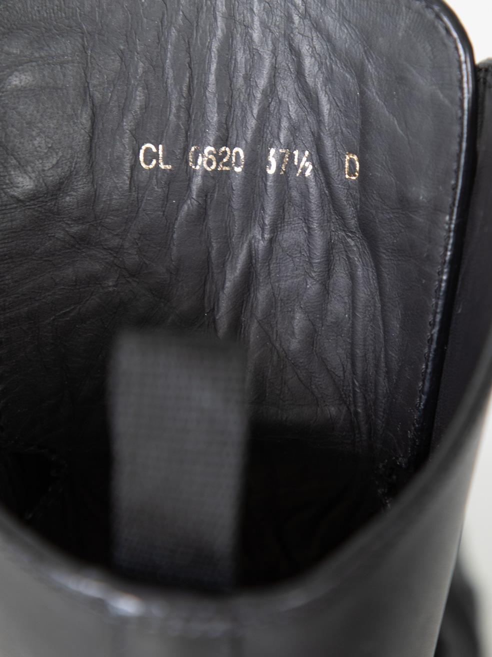 Dior Bottes de combat en cuir noir Taille IT 37.5 en vente 1