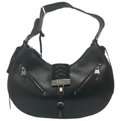 Dior Schwarzes Leder Korsett Tasche