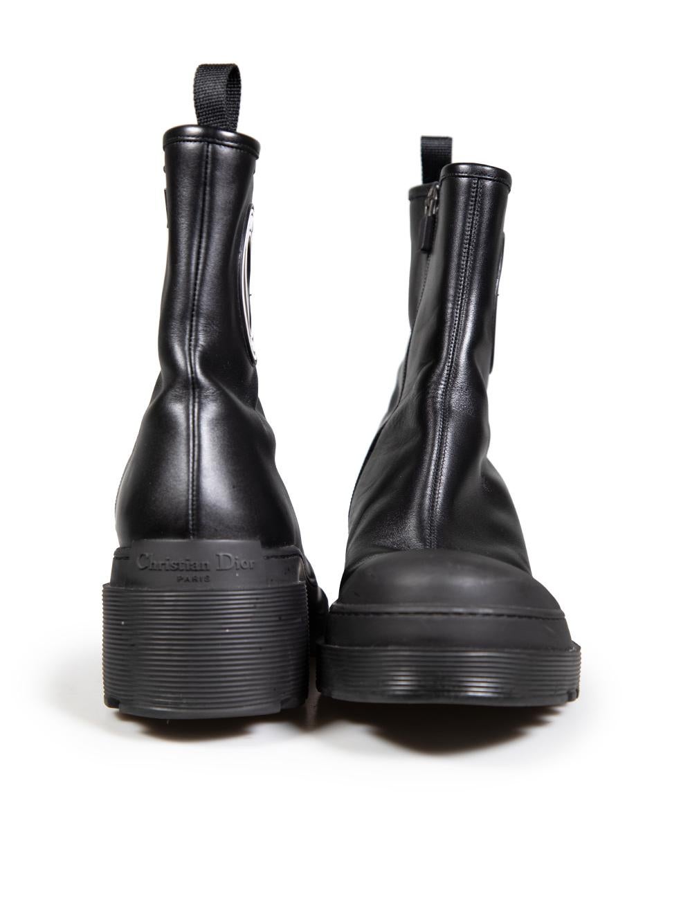 Dior Black Leather Cut Out Boots Size IT 40.5 In Good Condition For Sale In London, GB