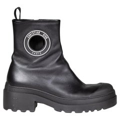 Dior Black Leather Cut Out Boots Size IT 40.5