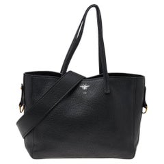 Dior Black Leather D-Bee Tote