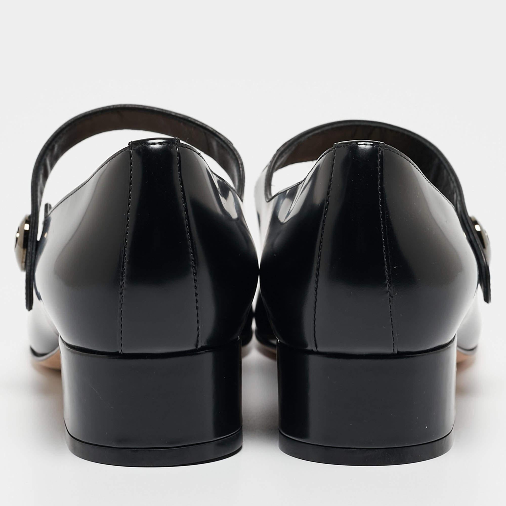 Dior Black Leather D-Doll Pumps Size 38.5 In Excellent Condition In Dubai, Al Qouz 2