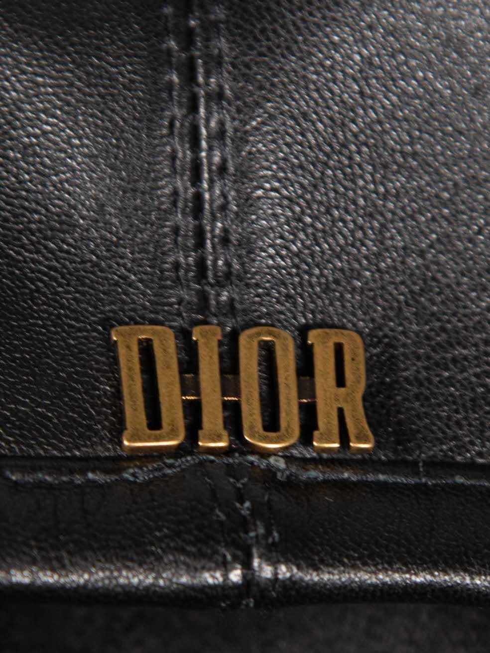 Dior D-Dream Beret aus schwarzem Leder im Angebot 1