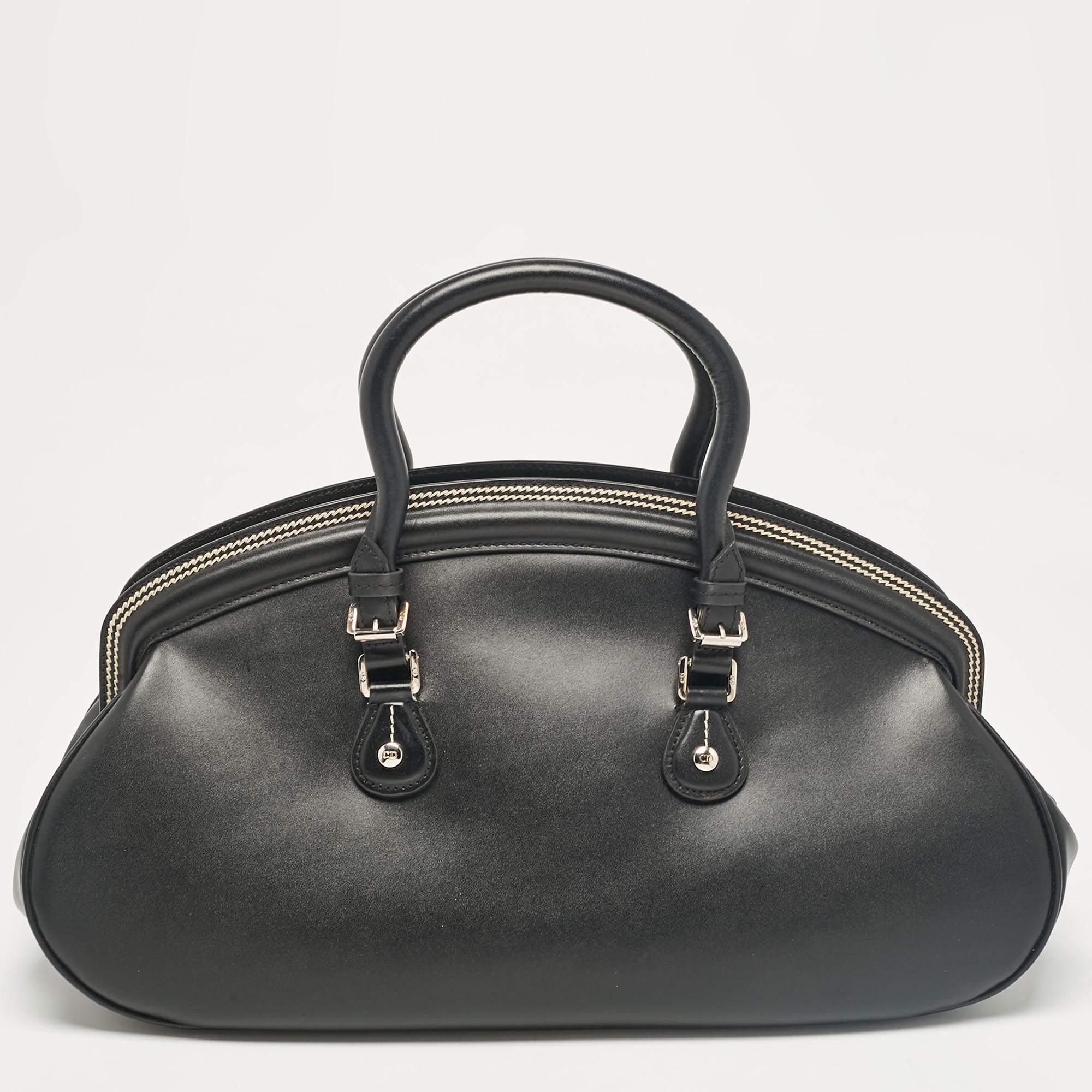 Women's Dior Black Leather Detective Satchel