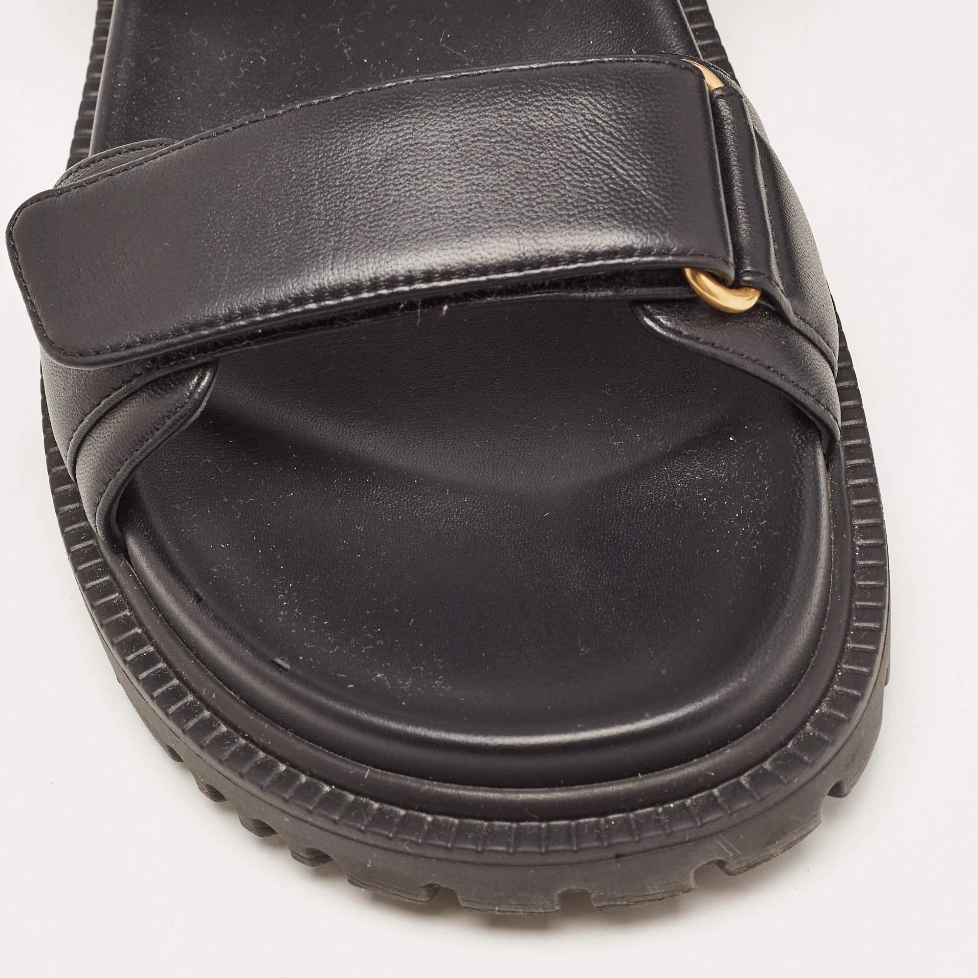 Dior Black Leather DiorAct Slingback Sandals Size 39.5 2