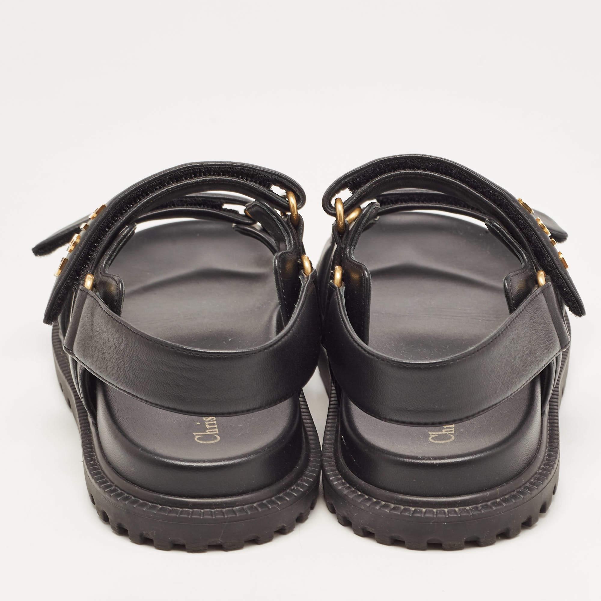 Dior Black Leather DiorAct Slingback Sandals Size 39.5 4