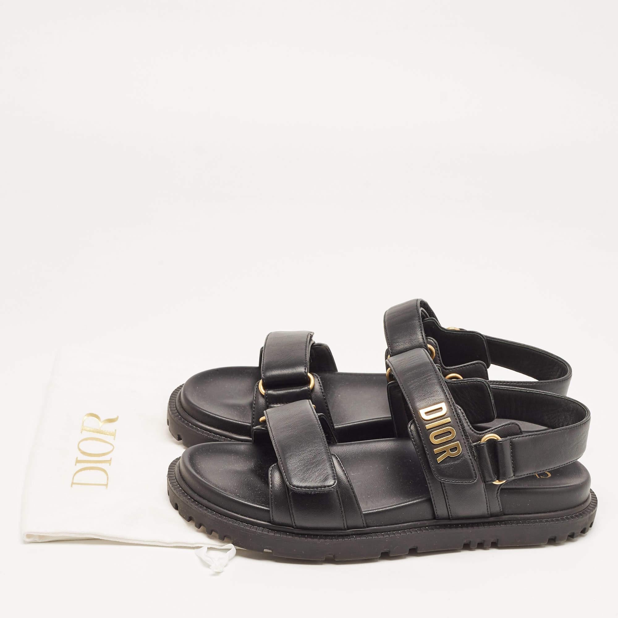 Dior Black Leather DiorAct Slingback Sandals Size 39.5 5