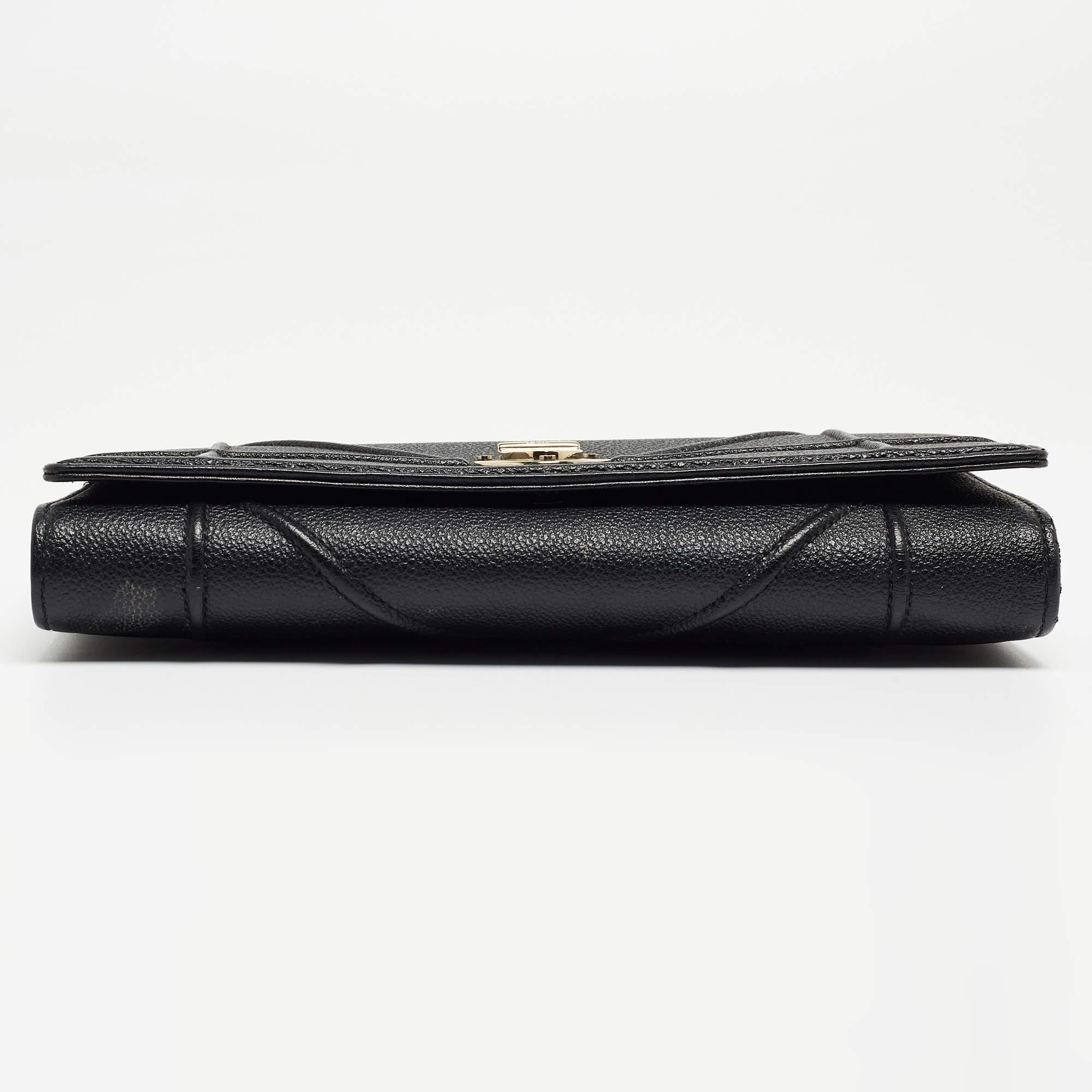 Dior Black Leather Diorama Wallet For Sale 5
