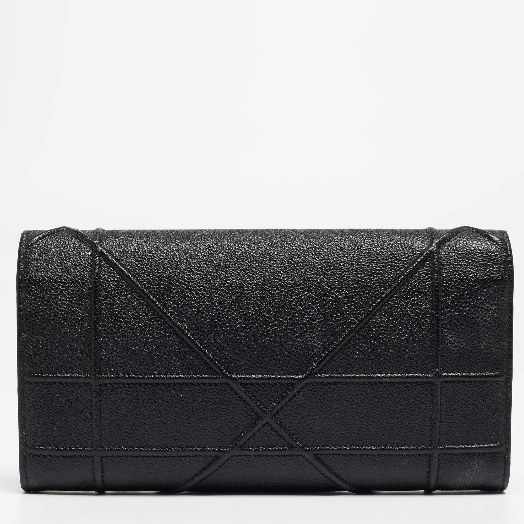 Dior Black Leather Diorama Wallet 5