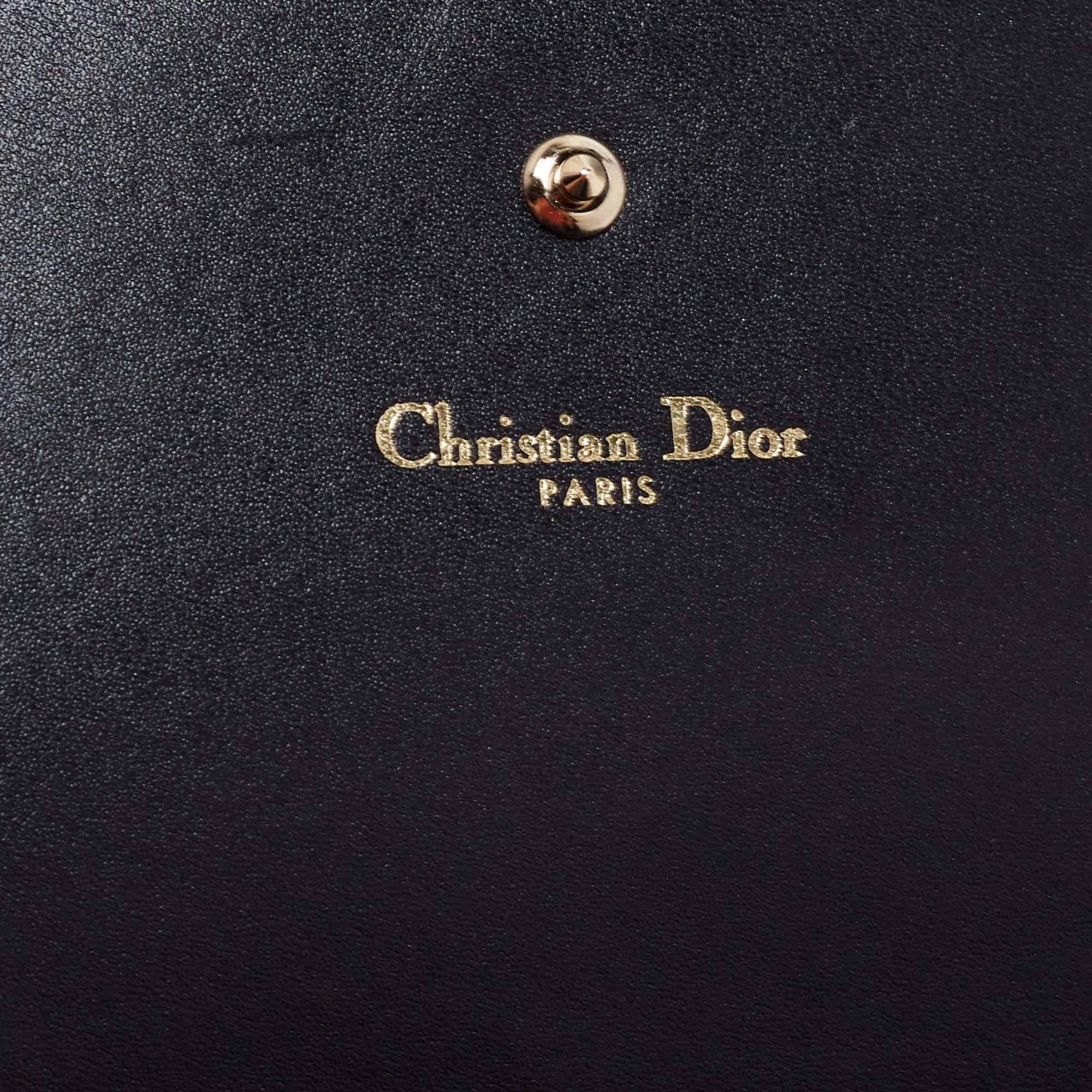 Dior Black Leather Diorama Wallet on Chain 10