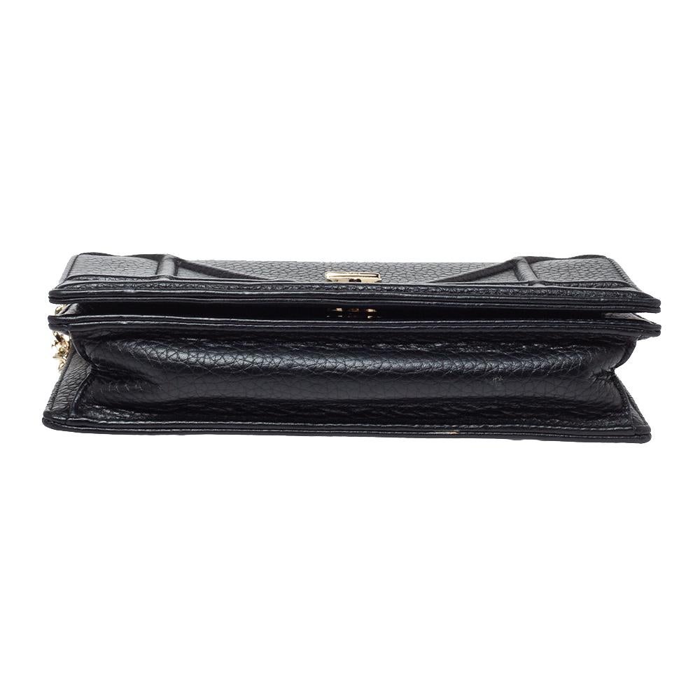 Dior Black Leather Diorama Wallet on Chain 1