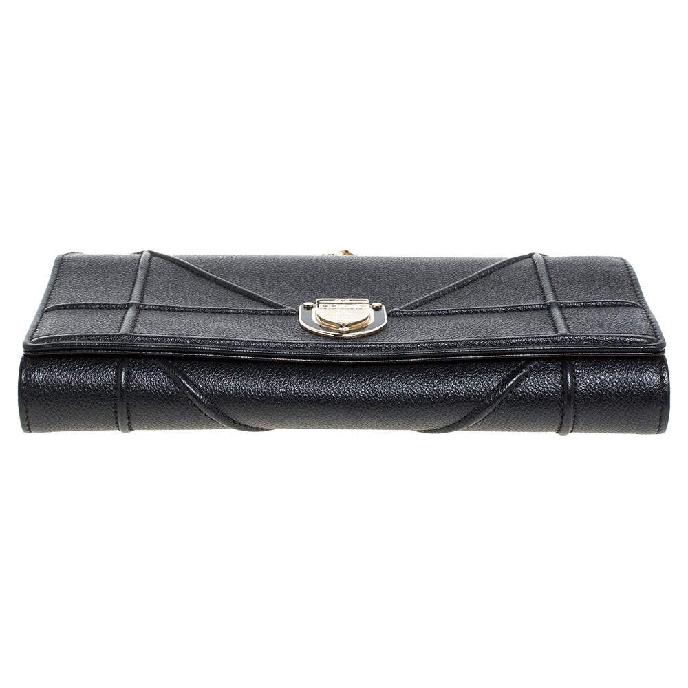 Dior Black Leather Diorama Wallet on Chain 1