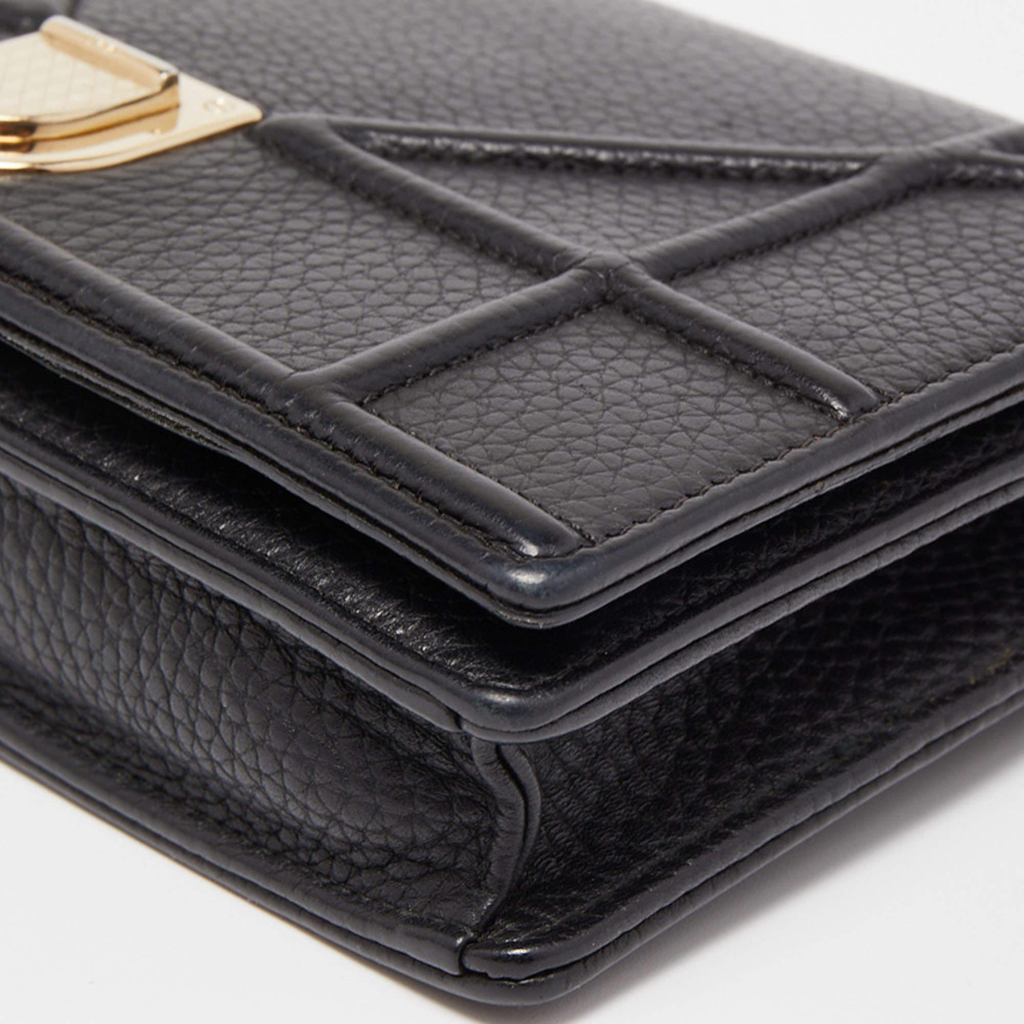 Dior Black Leather Diorama Wallet on Chain 3