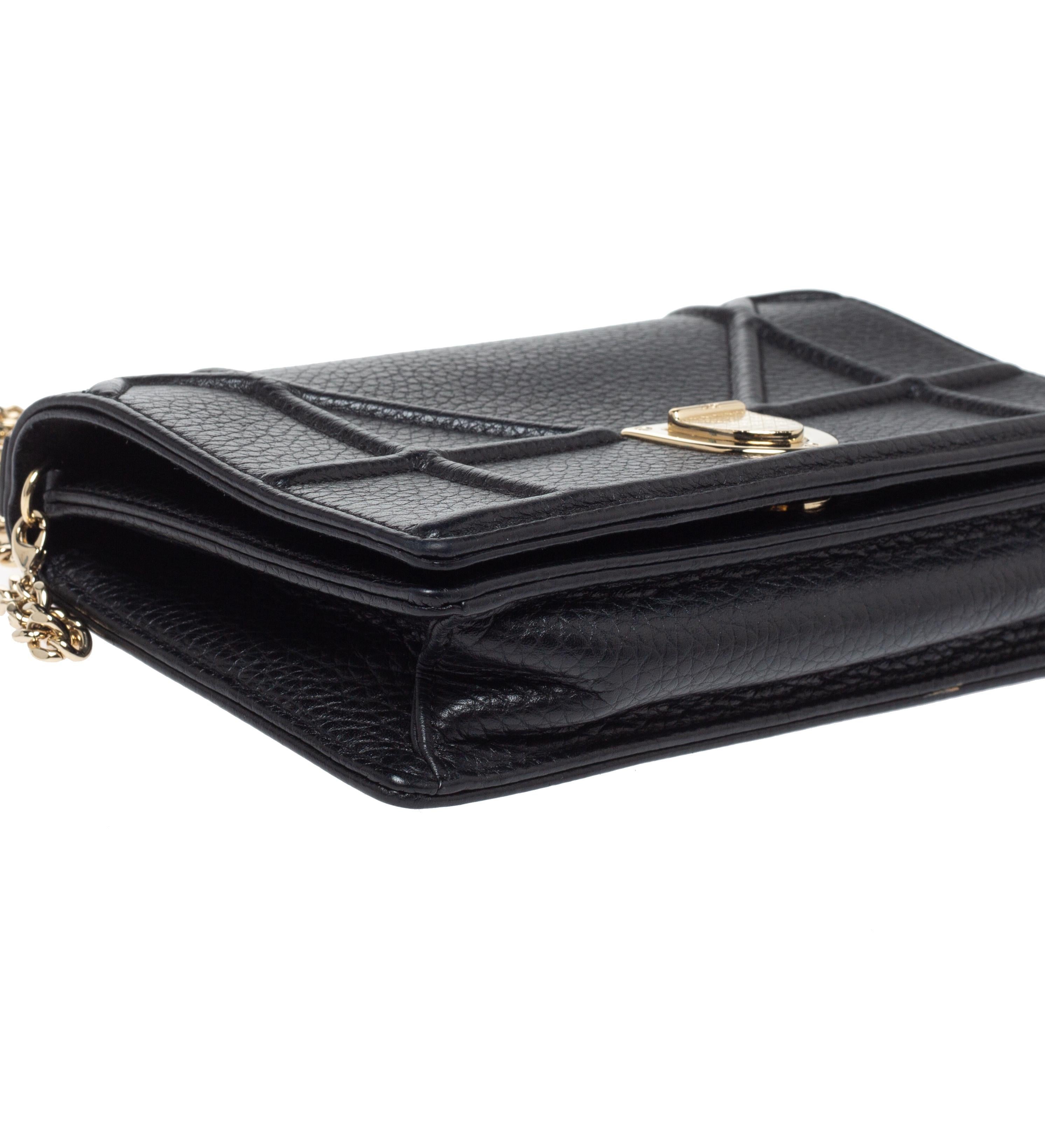 Dior Black Leather Diorama Wallet on Chain 4