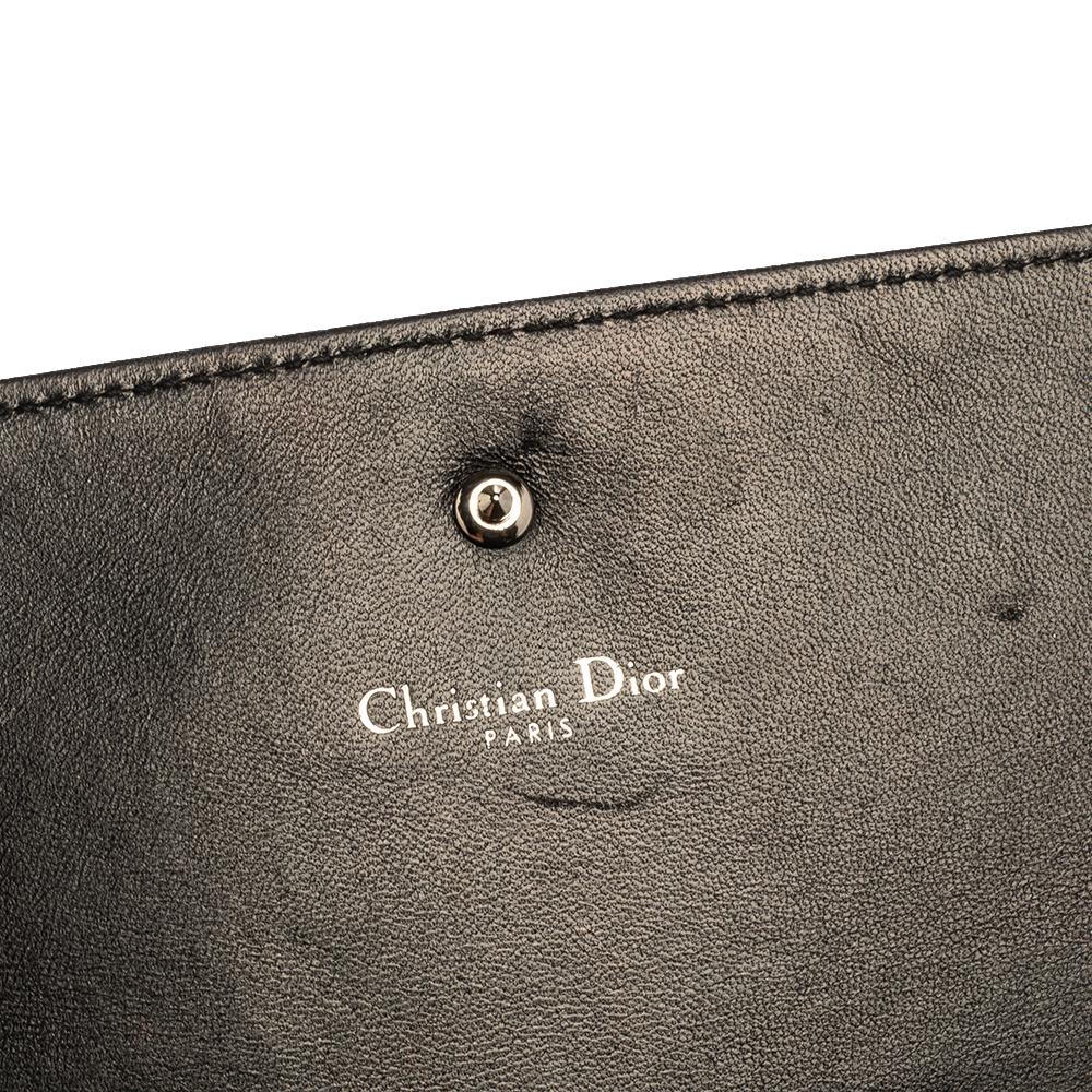 Dior Black Leather Diorama Wallet On Chain 4