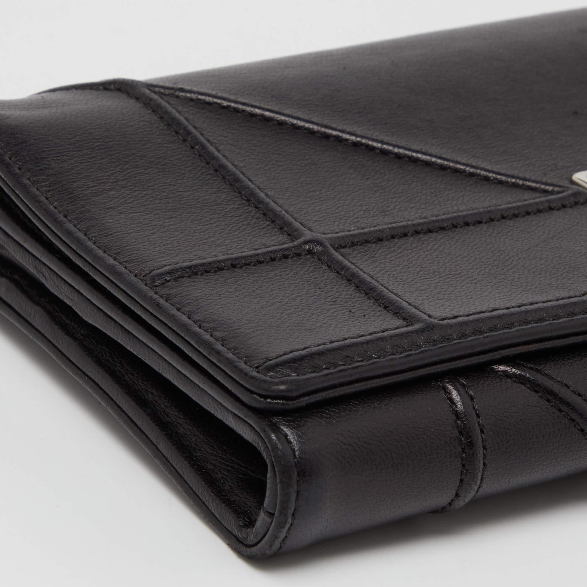 Dior Diorama Brieftasche aus schwarzem Leder an Kette, Diorama 4