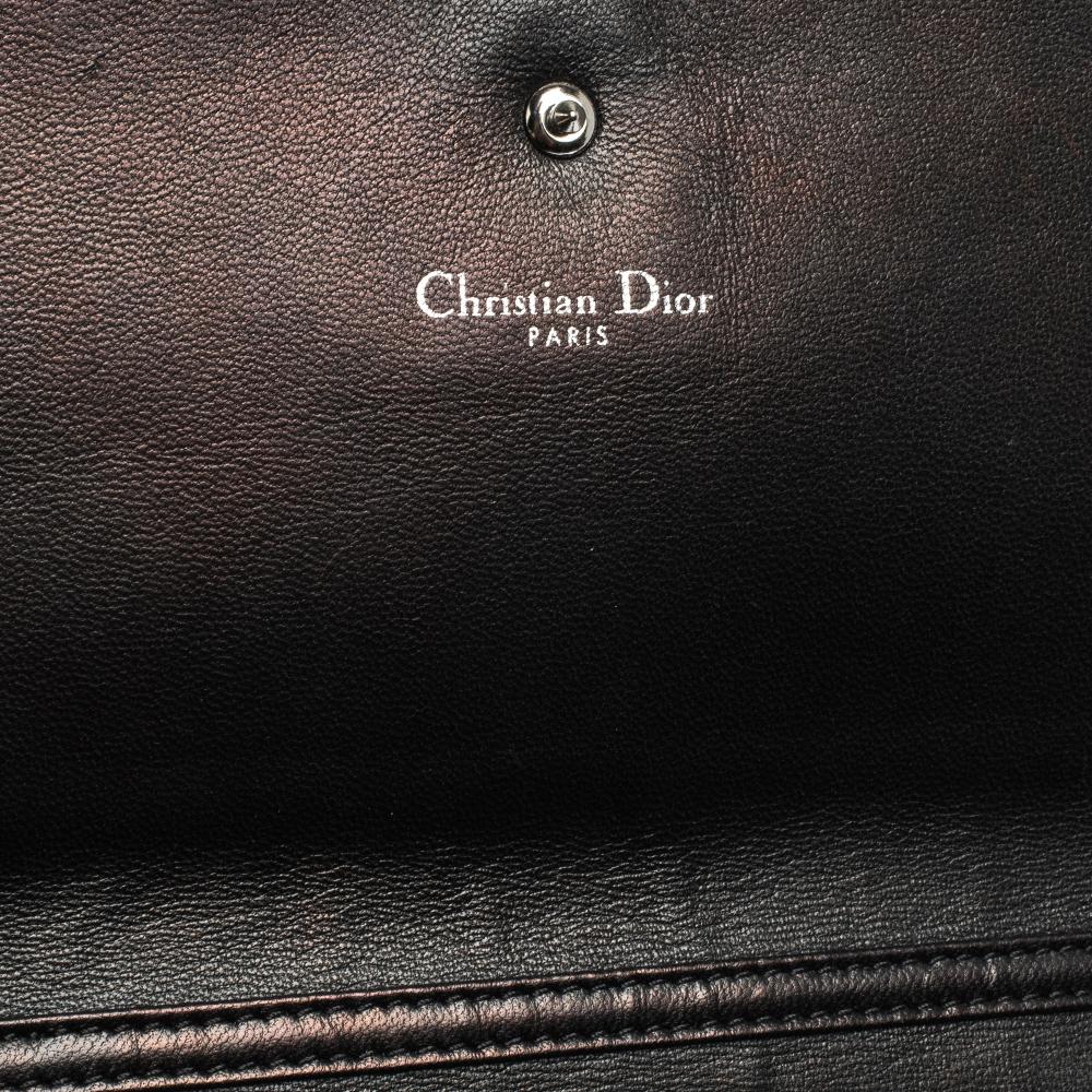 Dior Black Leather Diorama Wallet on chain 5
