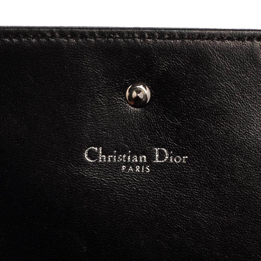 Dior Black Leather Diorama Wallet On Chain 5