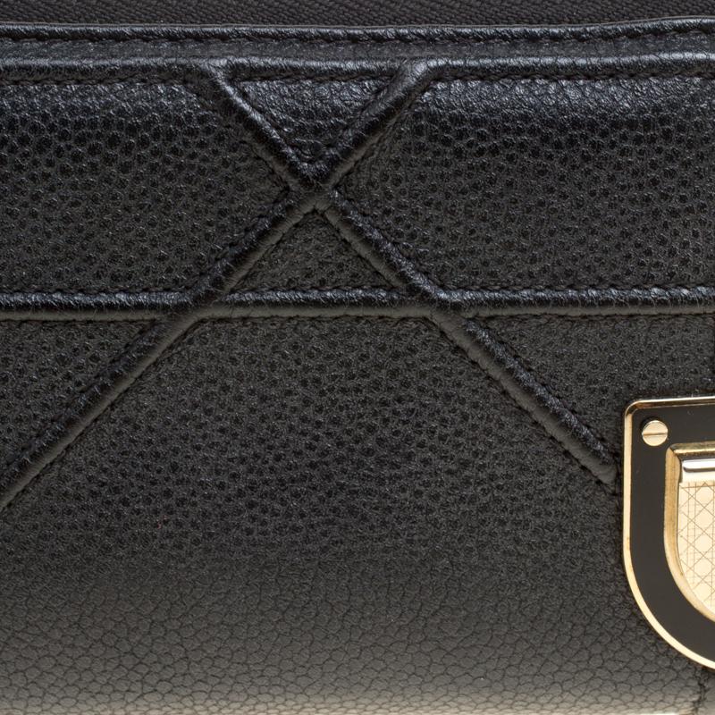 Dior Black Leather Diorama Zip Around Wallet 1