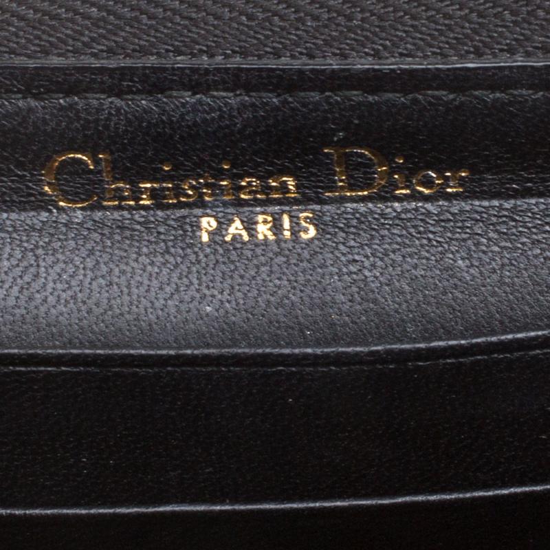 Dior Black Leather Diorama Zip Around Wallet 3