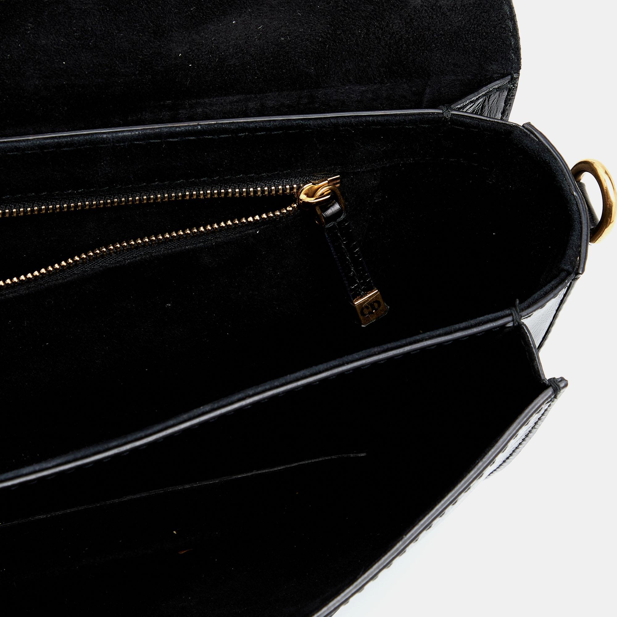 Dior Black Leather Dio(r)evolution Flap Shoulder Bag In Good Condition In Dubai, Al Qouz 2